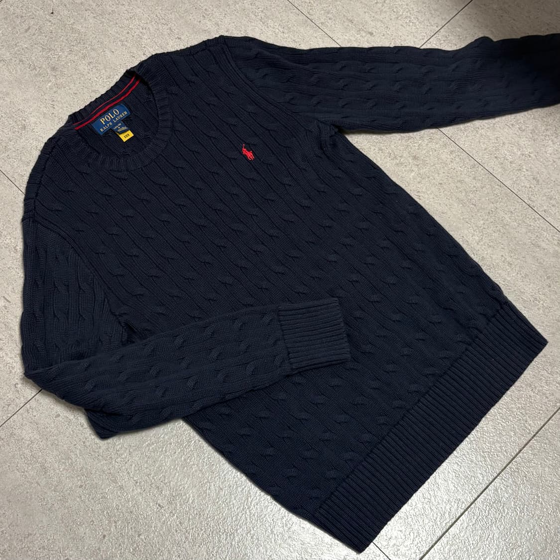 폴로 꽈배기 니트 네이비 여성 55 상품이미지1