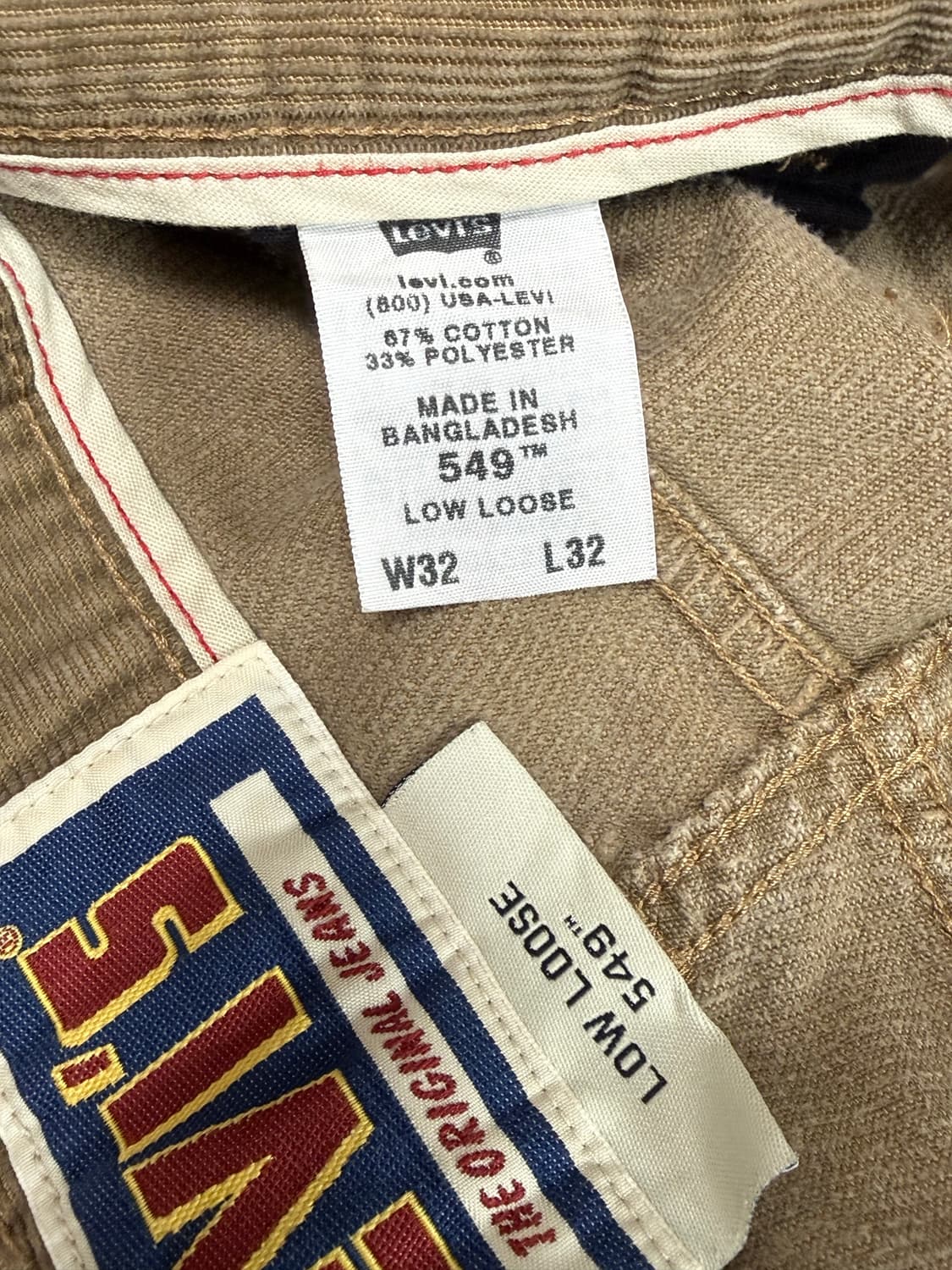 리바이스 코듀로이 549 베이지 팬츠 32x32 상품이미지4