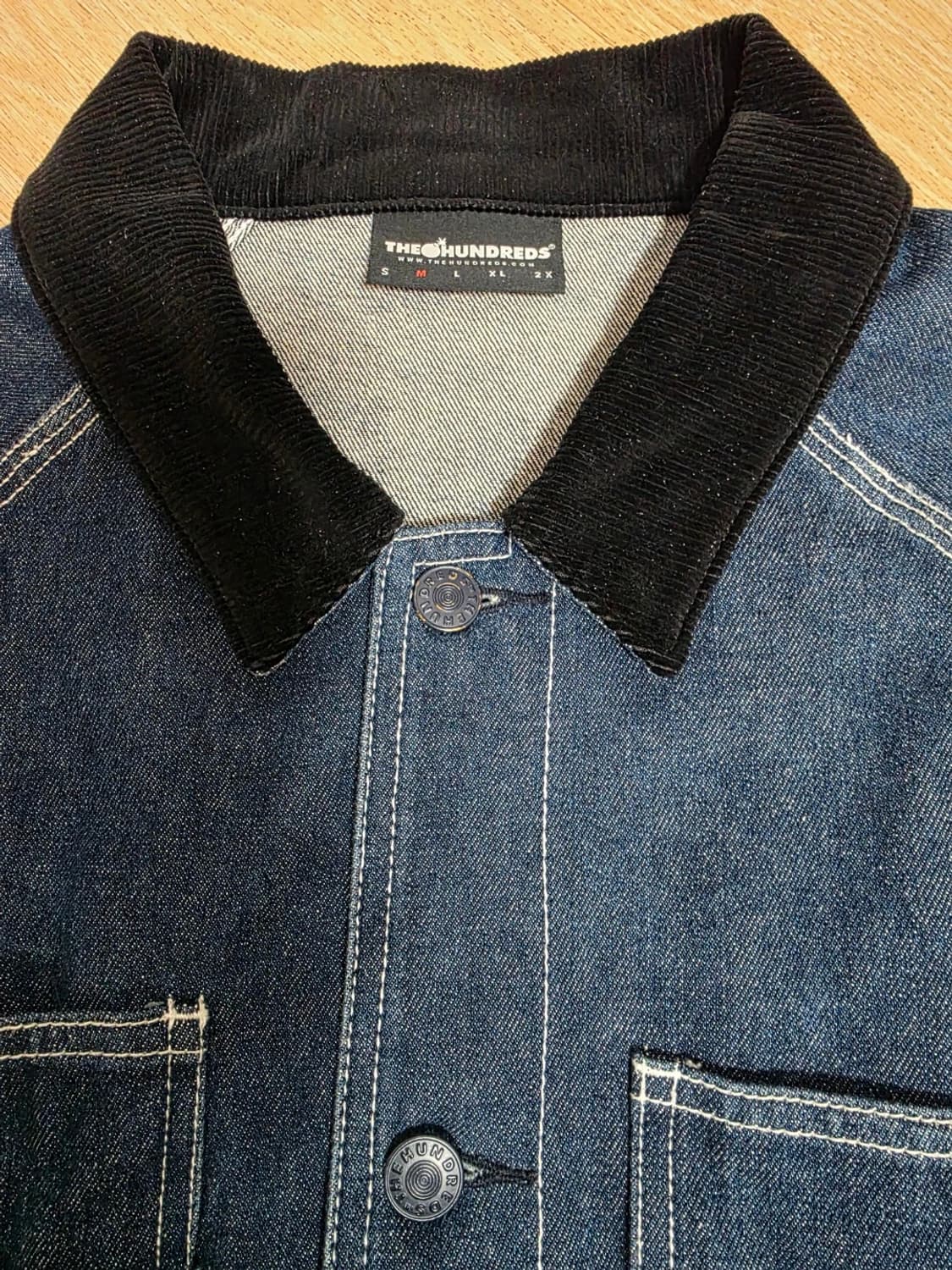 더헌드레드 X 데스로우레코드 데님 프리즌 자켓 M 상품이미지6