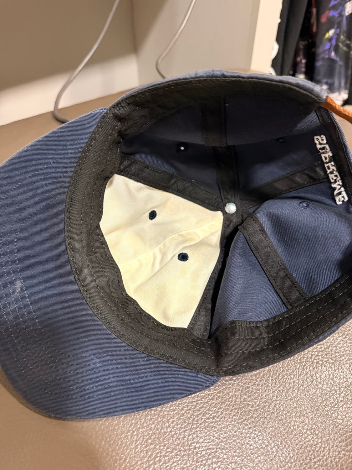 슈프림 s로고6패널캡 네이비 레어템 상품이미지4