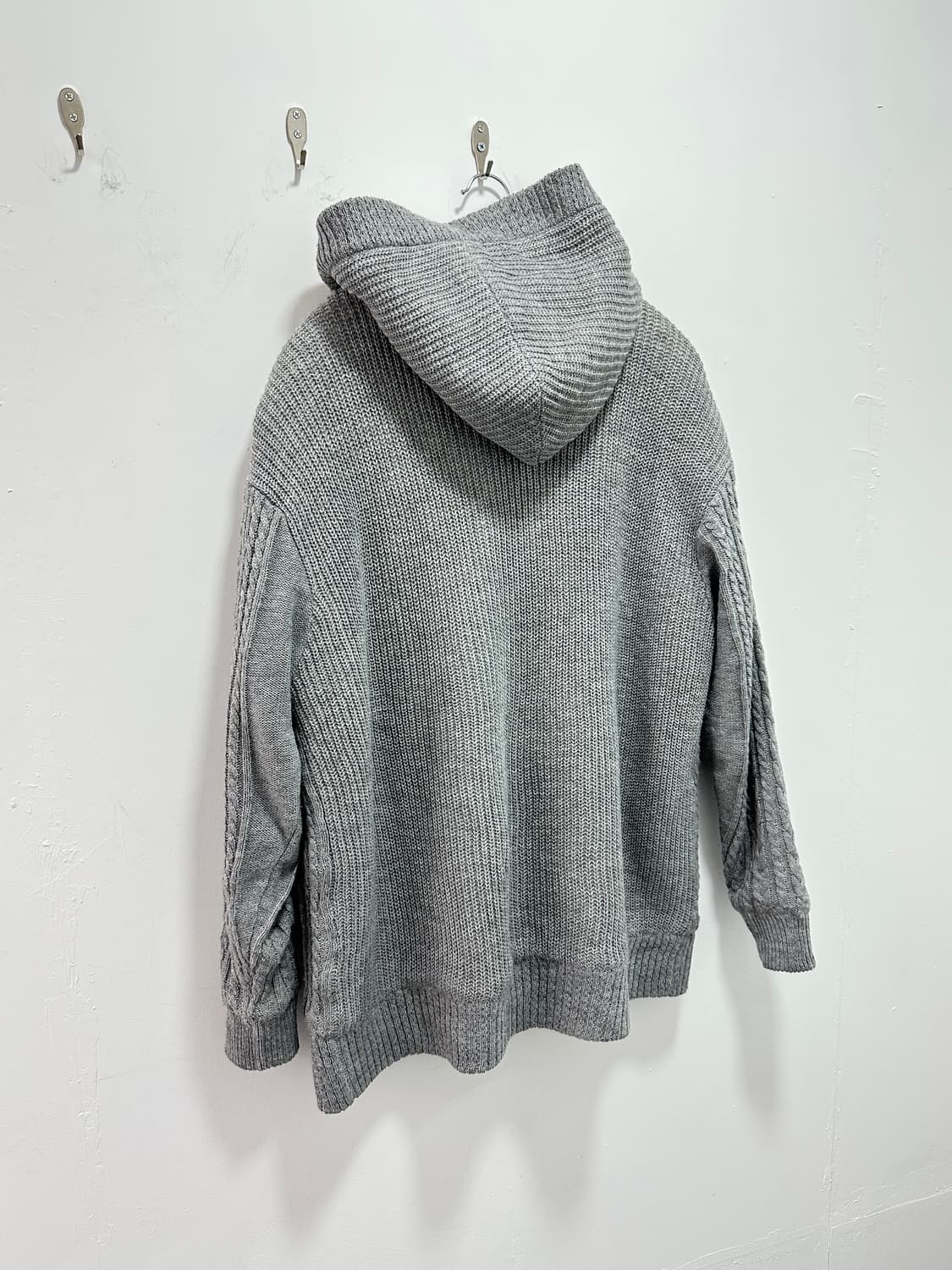 NAVY fur knit hood cardigan  상품이미지6