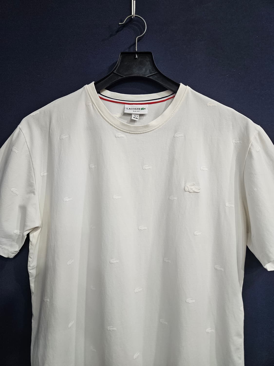 라코스테 스포츠 로고패턴 화이트 남성 110 반팔티  상품이미지6
