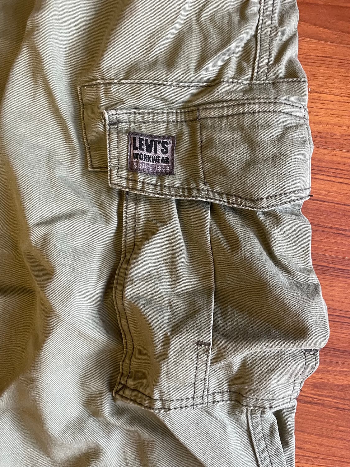 [34X32] 00s 리바이스 카고 바지 올리브 그린 상품이미지3