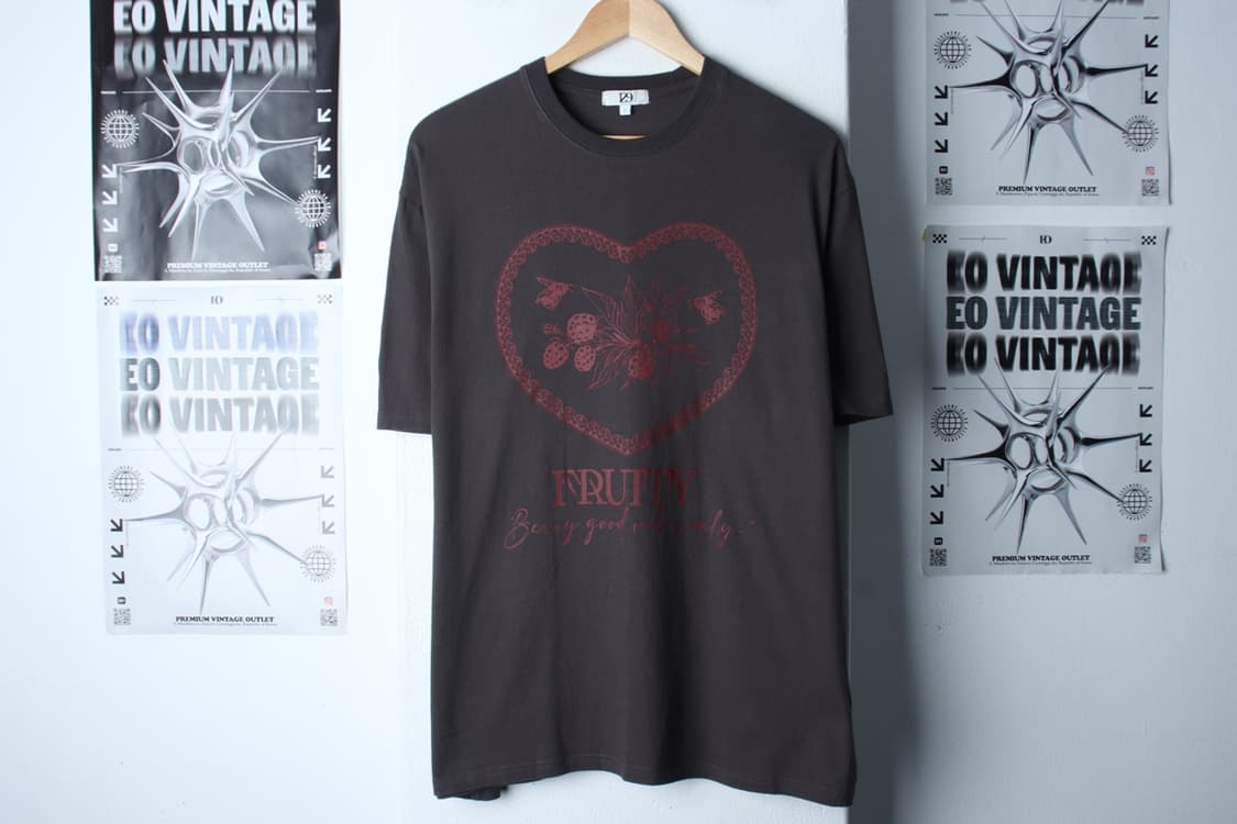W(L-XL) 일리고 반팔 티셔츠 프루티 오버핏 차콜-H31180 상품이미지2