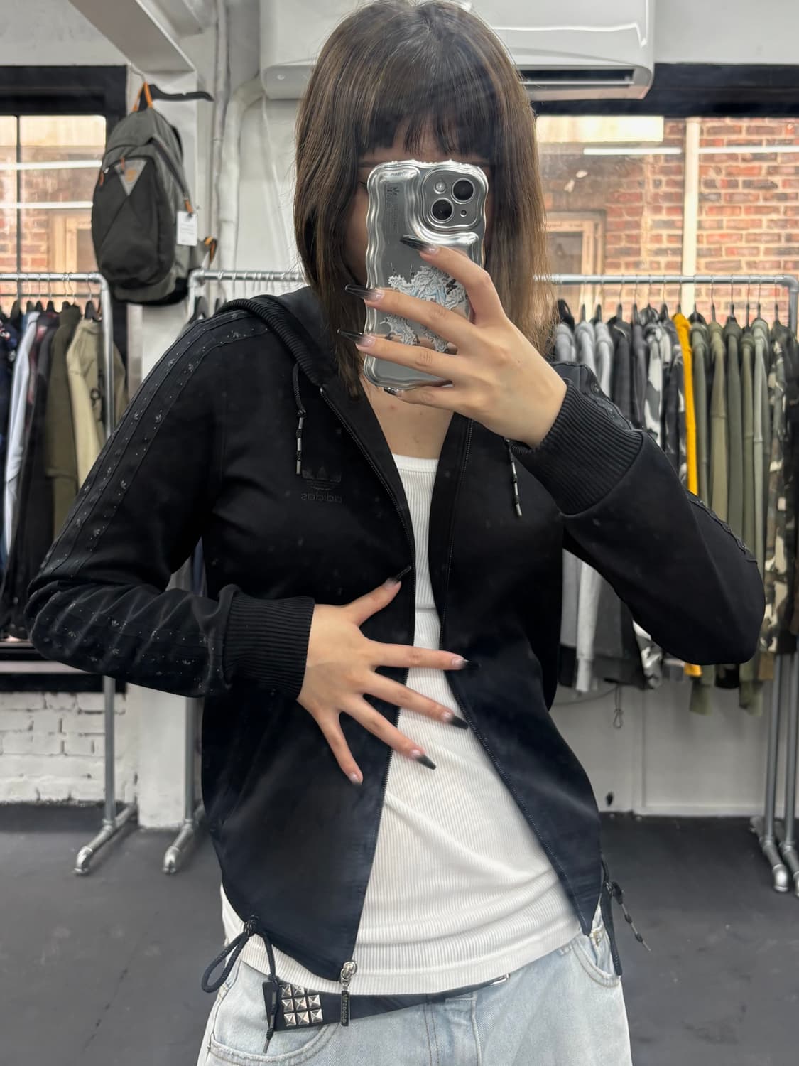 아디다스 파이어버드 사이드 로고 후드집업 상품이미지2