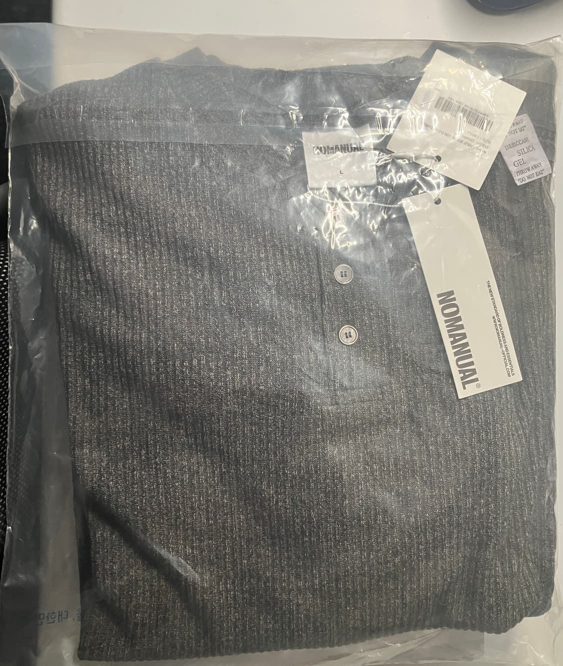 노매뉴얼 헨리넥 니트(차콜) 상품이미지4