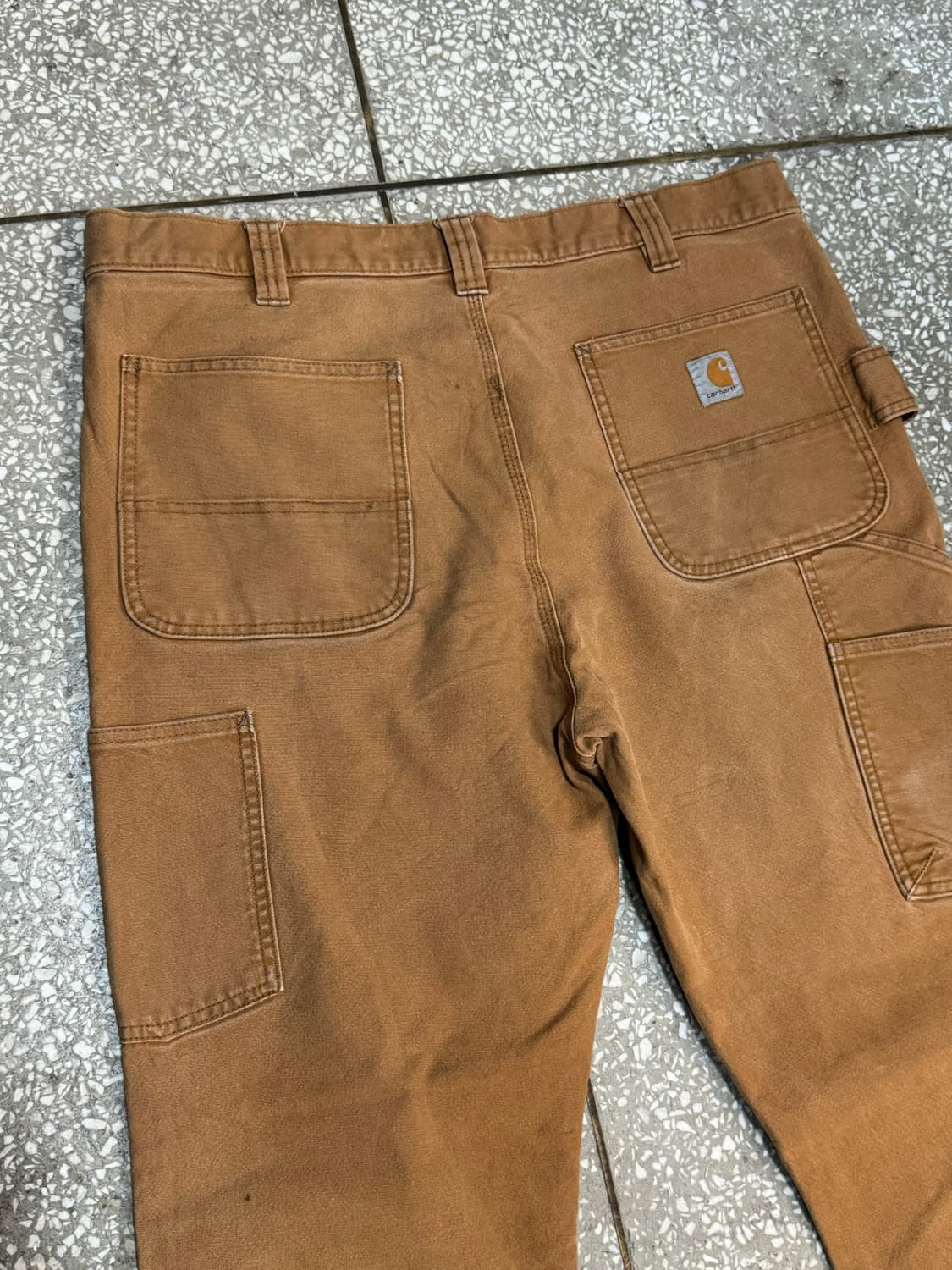 칼하트 더블니 빈티지 페이딩 스트레이트핏 브라운 카펜터 워크 팬츠 38 상품이미지6