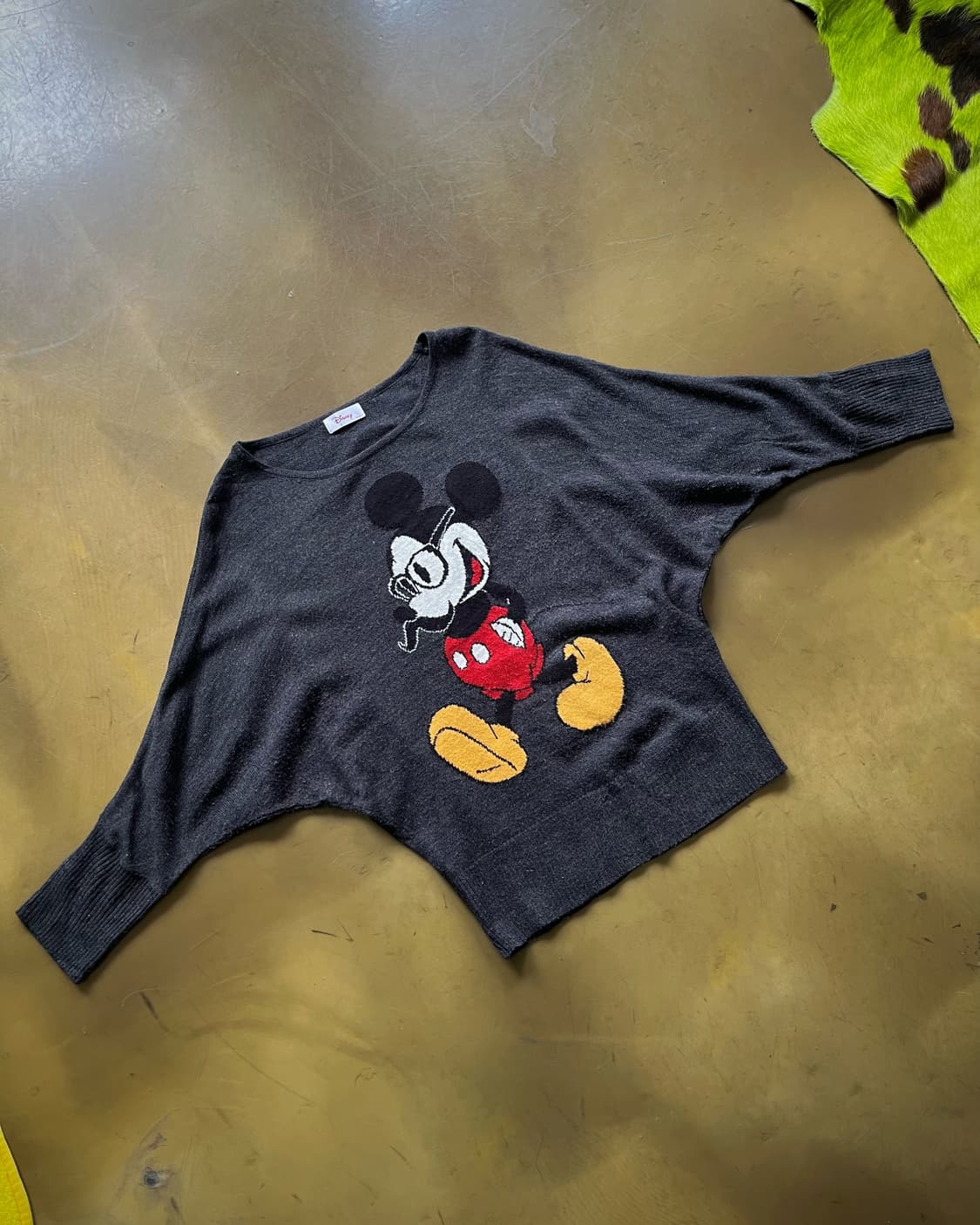 Old Disney Japan Mickey Dolman Gray Knit 상품이미지3