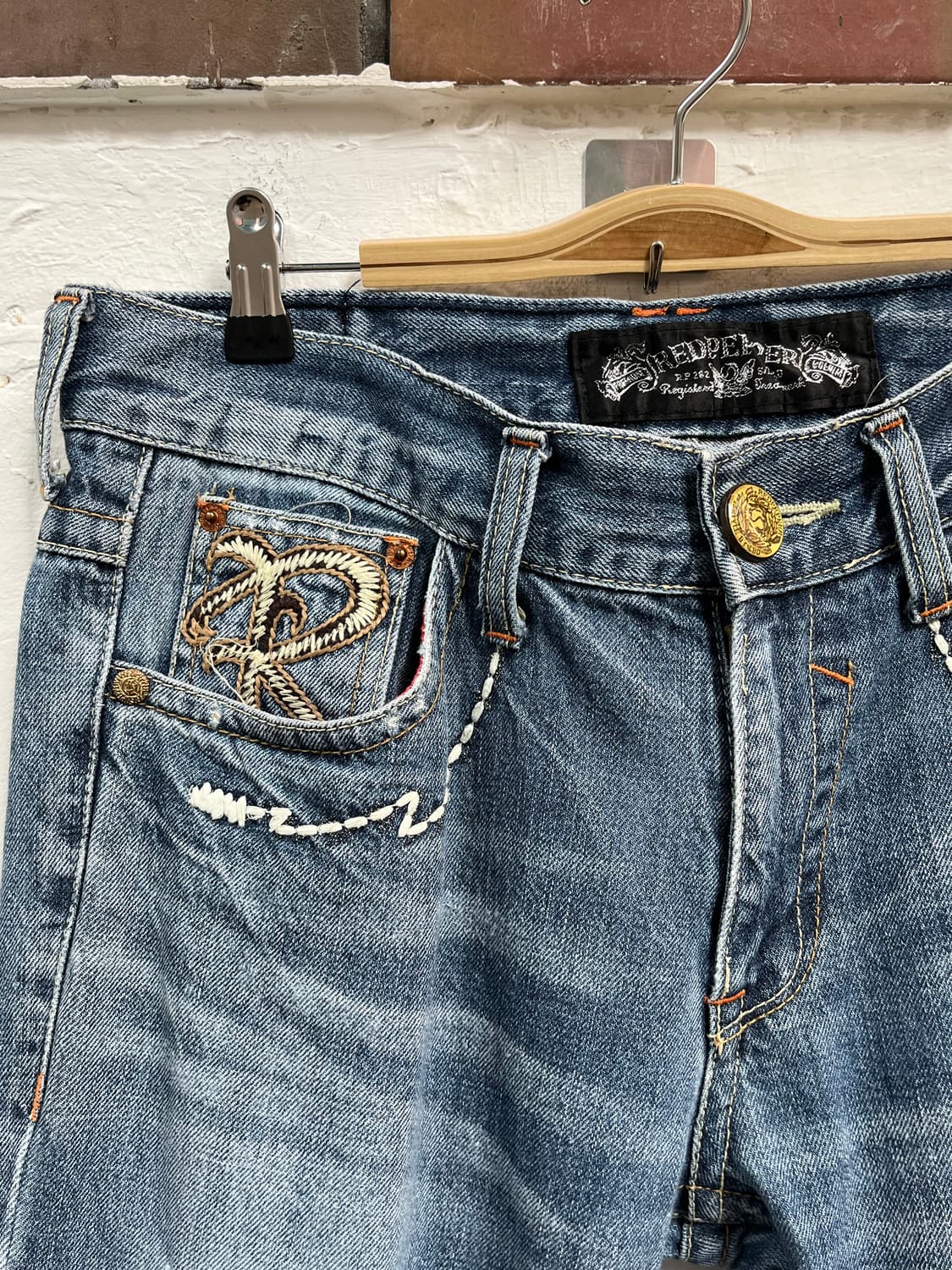 Red Pepper Jean Japan  백 패치 워싱 데님팬츠 W32 상품이미지2