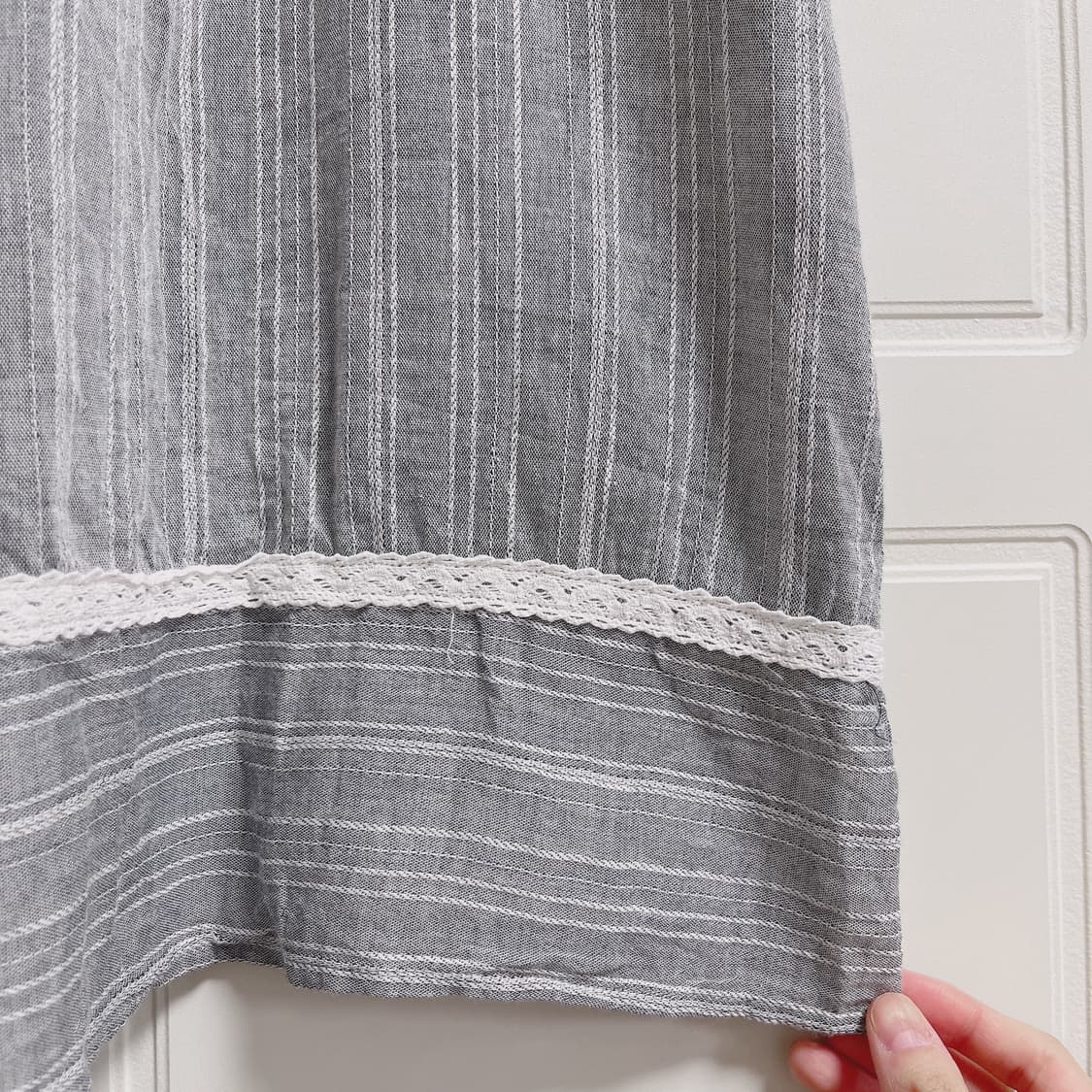 빈티지 모리 크로셰 단가라 반팔 블라우스 원피스 상품이미지3