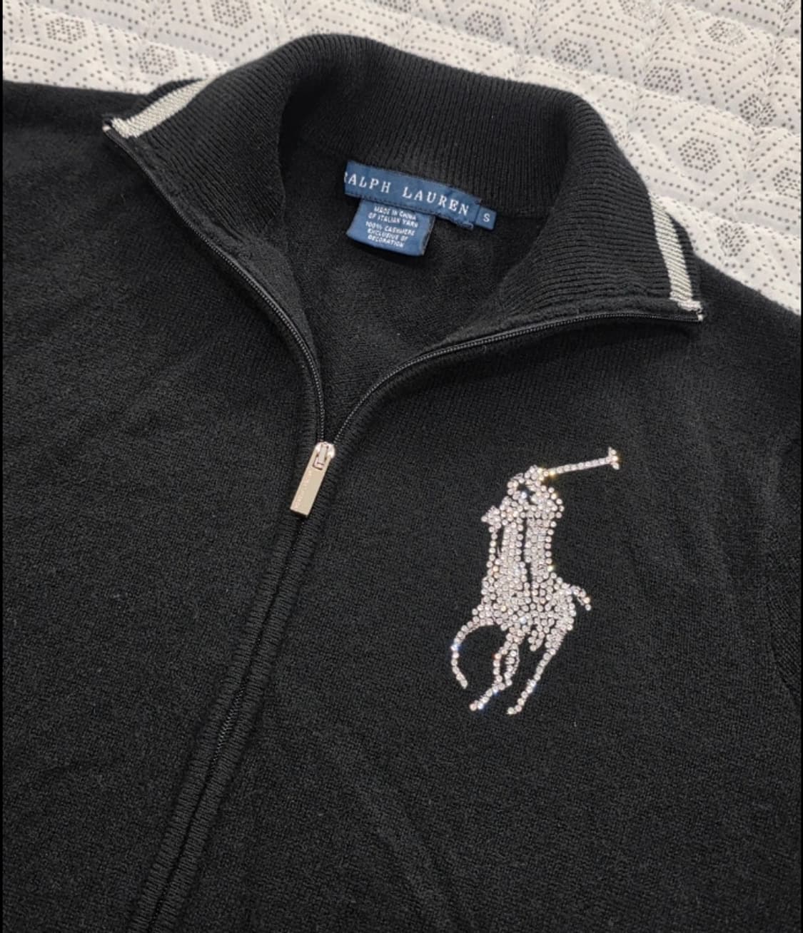 폴로 블랙 큐빅 집업 가디건 55 상품이미지6