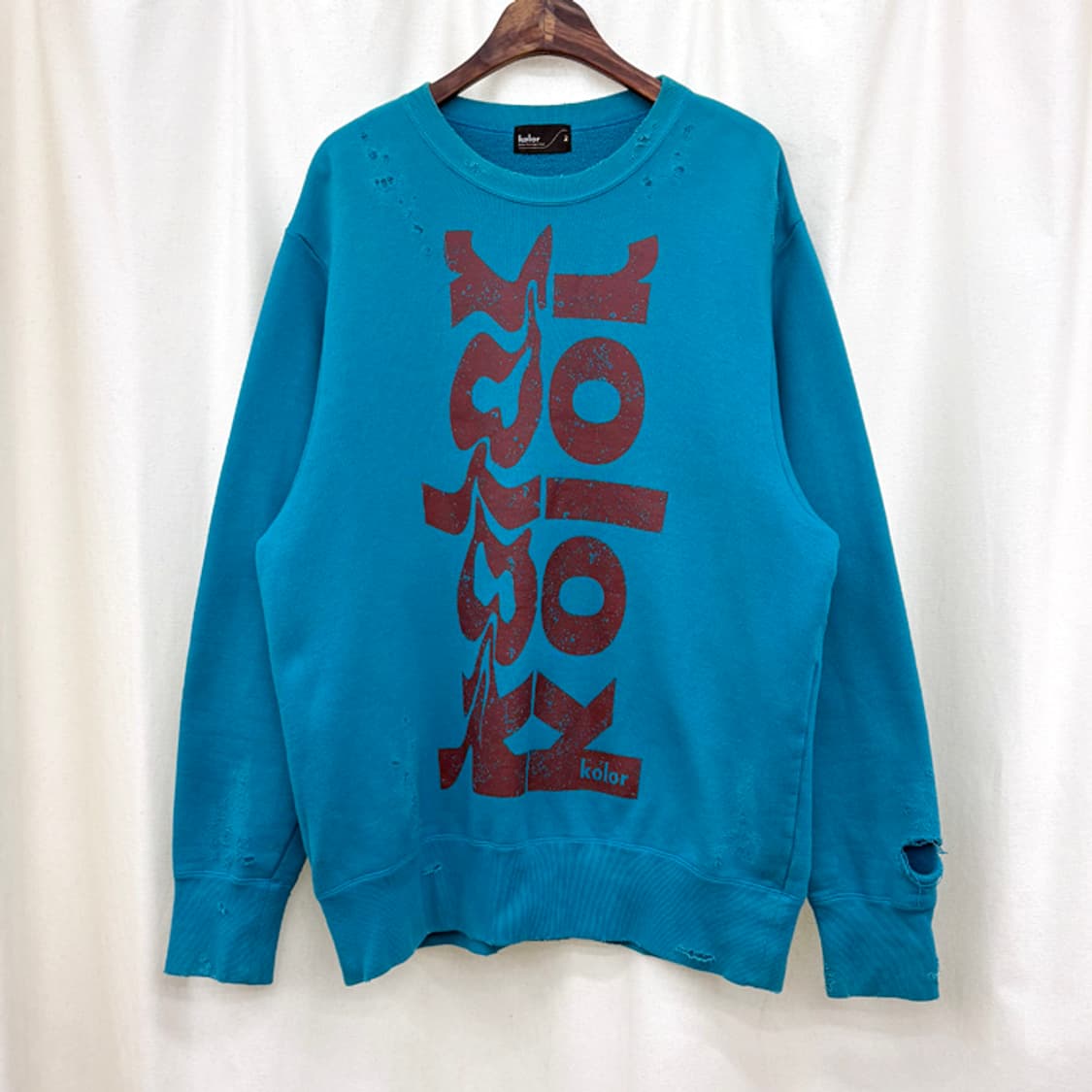 kolor 컬러 22FW 데미지 스웻셔츠 상품이미지2