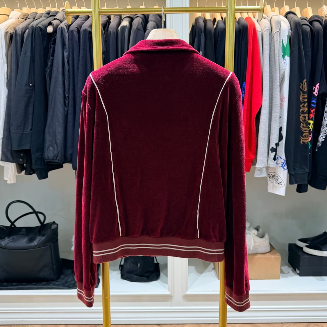 XS사이즈 / 셀린느 트리오페 벨벳 트레이닝 집업 자켓 버건디  상품이미지6