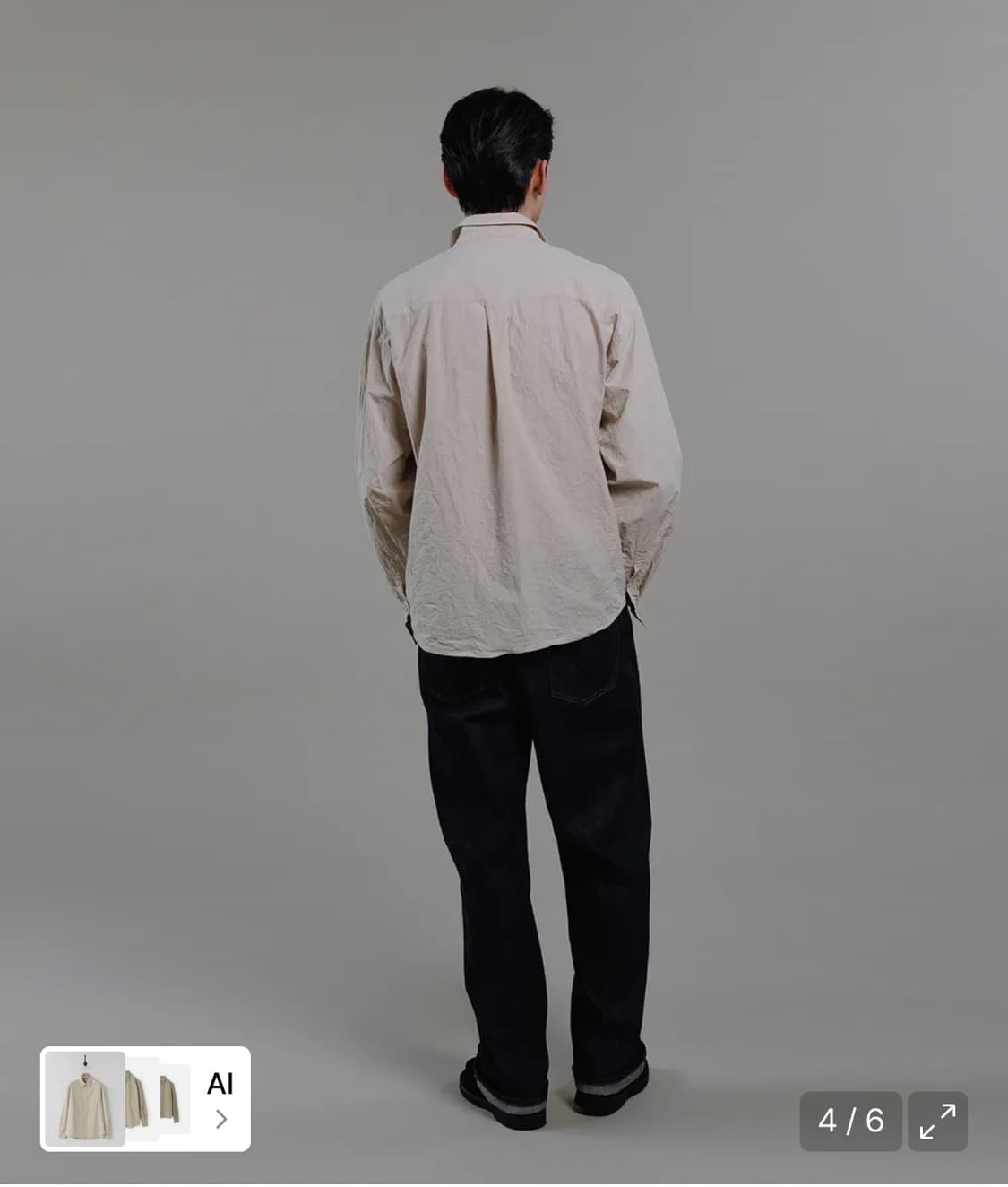 [새상품]26ss 블랭크룸 크리즈 셔츠 베이지 상품이미지5