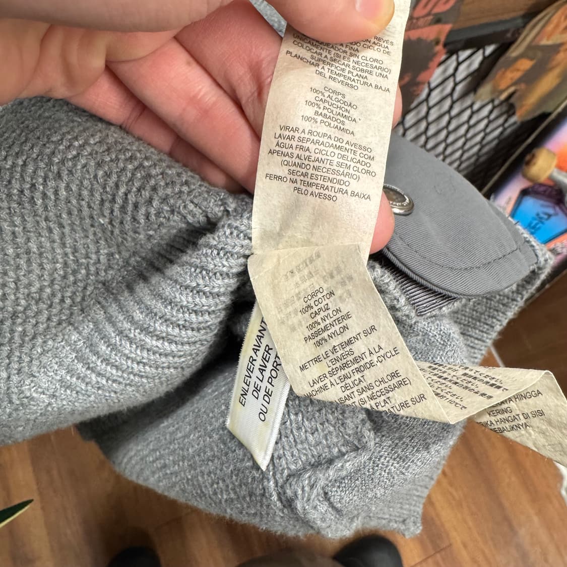 아르마니 익스체인지 숄 칼라 혼방 니트 자켓 그레이 상품이미지8