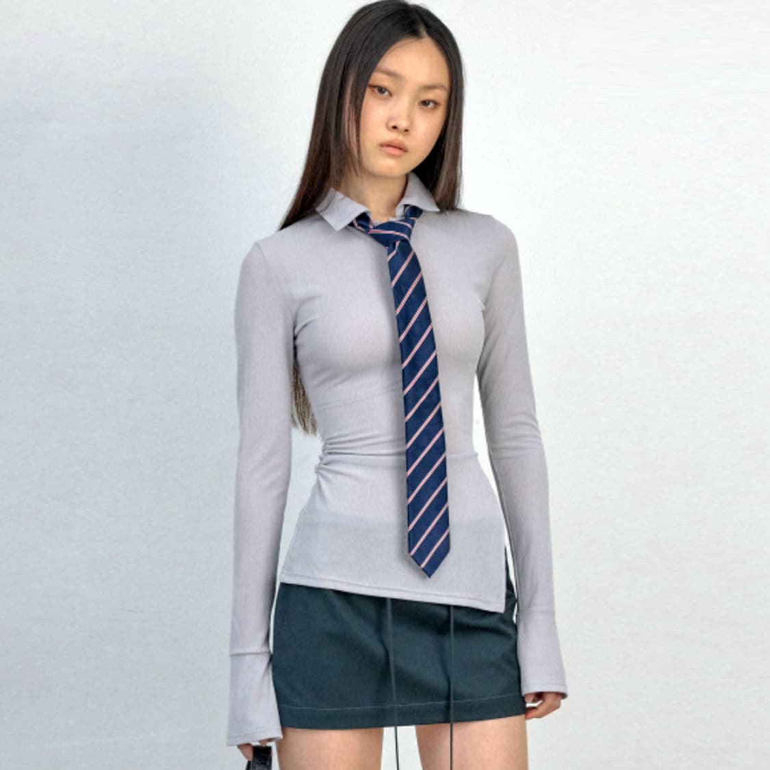 스컬프터(sculptor) 버튼 다운 벨소매 티셔츠 55 새상품 상품이미지2