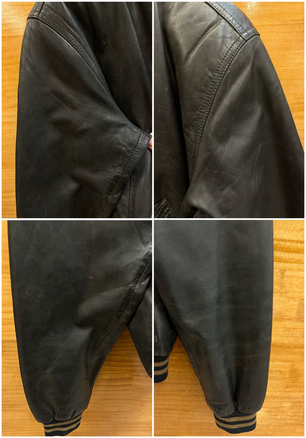 빈티지 소가죽 레더 자켓 블랙 #csz3941 상품이미지6