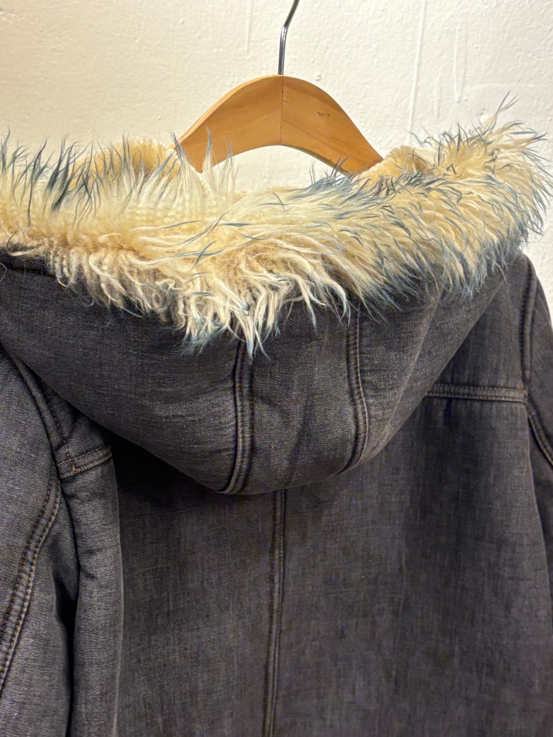 빈티지 코디세트) 빈티지 무스탕 퍼 자켓 겨울자켓 후드 퍼자켓 상품이미지7