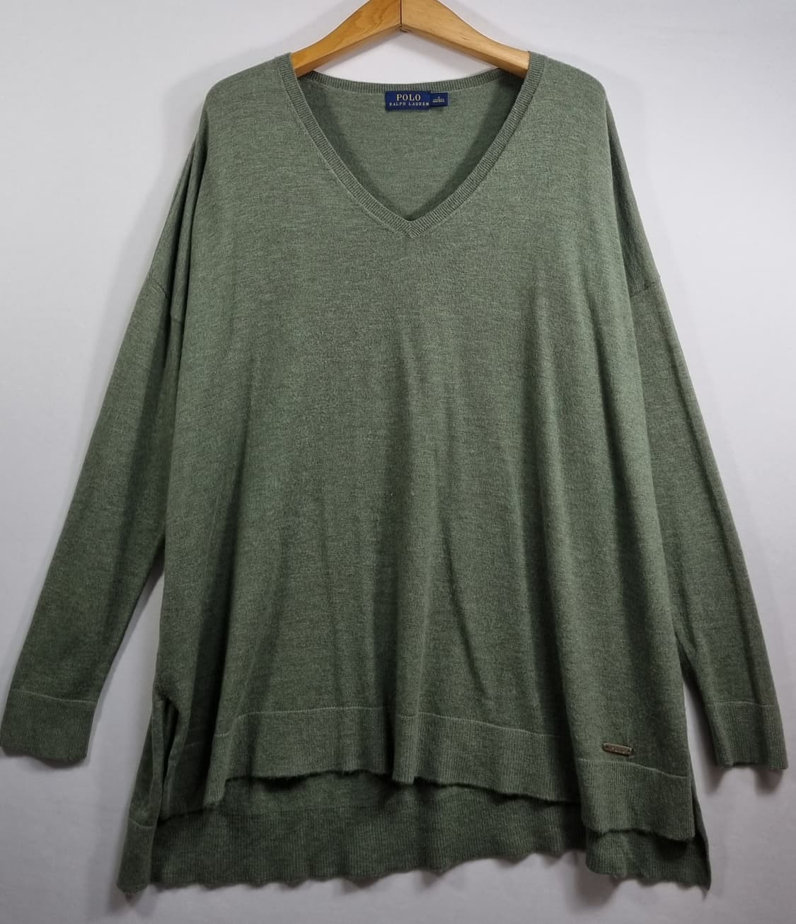 오버핏 S ) 폴로랄프로렌 그린 브이넥 니트 상품이미지1