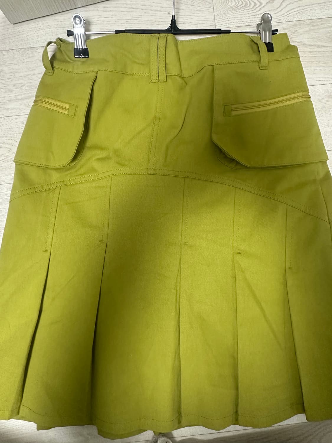 하이산 원포켓 플리츠 스커트 올리브 S 상품이미지4