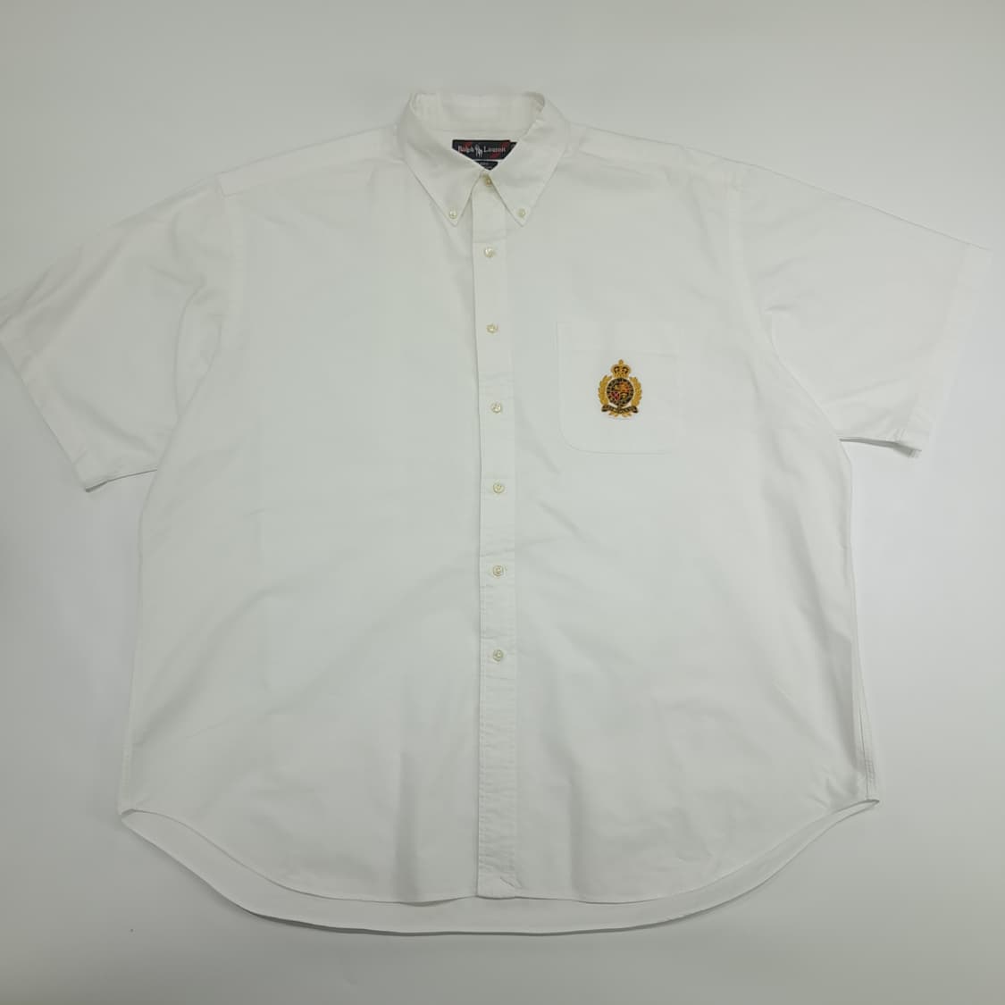 Co679 2XL 폴로 랄프로렌 화이트 로얄 크레스트 반팔 셔츠 남방 상품이미지1