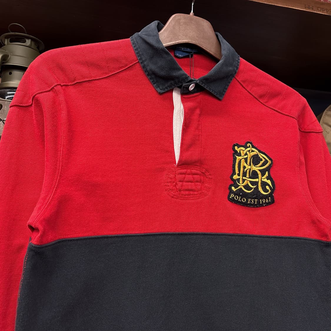 90s 폴로 랄프로렌 RL 자수 와펜 클래식 프레피 럭비티 N806 상품이미지3