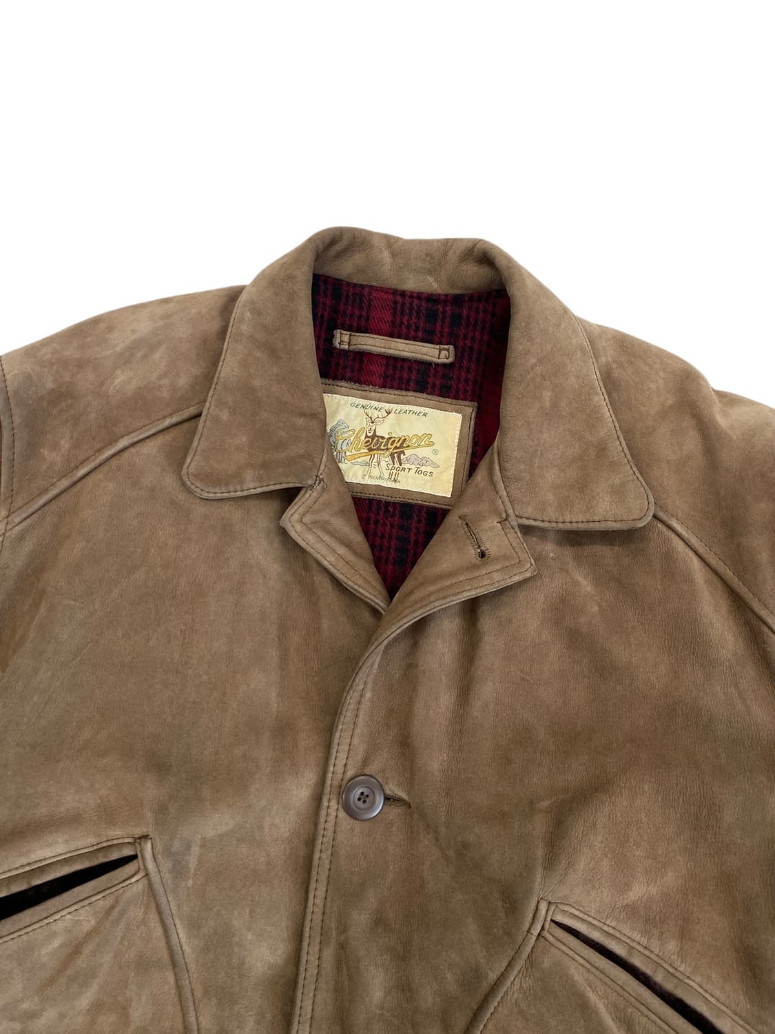 8-90's 쉐비뇽 소가죽 헌팅 자켓 상품이미지3