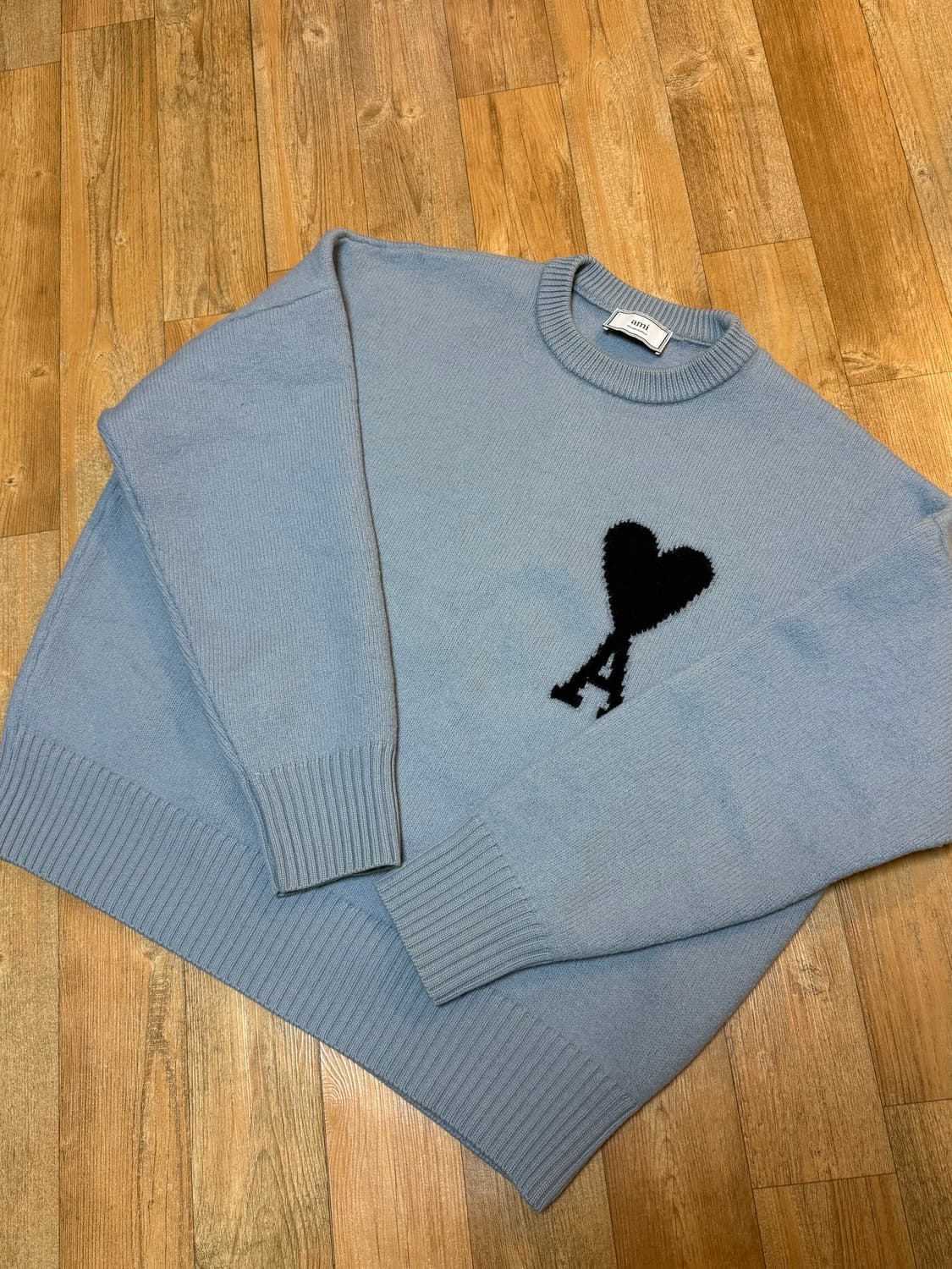 (L) 아미 인타르시아 니트 스틸블루 상품이미지1