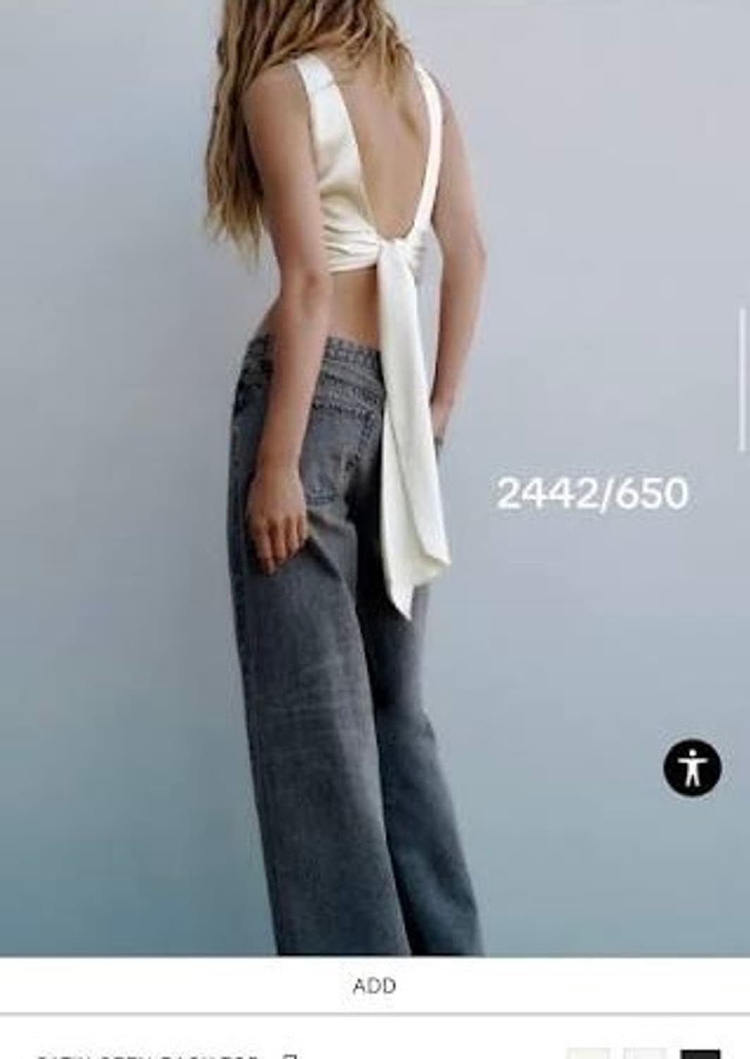 자라 백오픈 새틴탑  상품이미지3