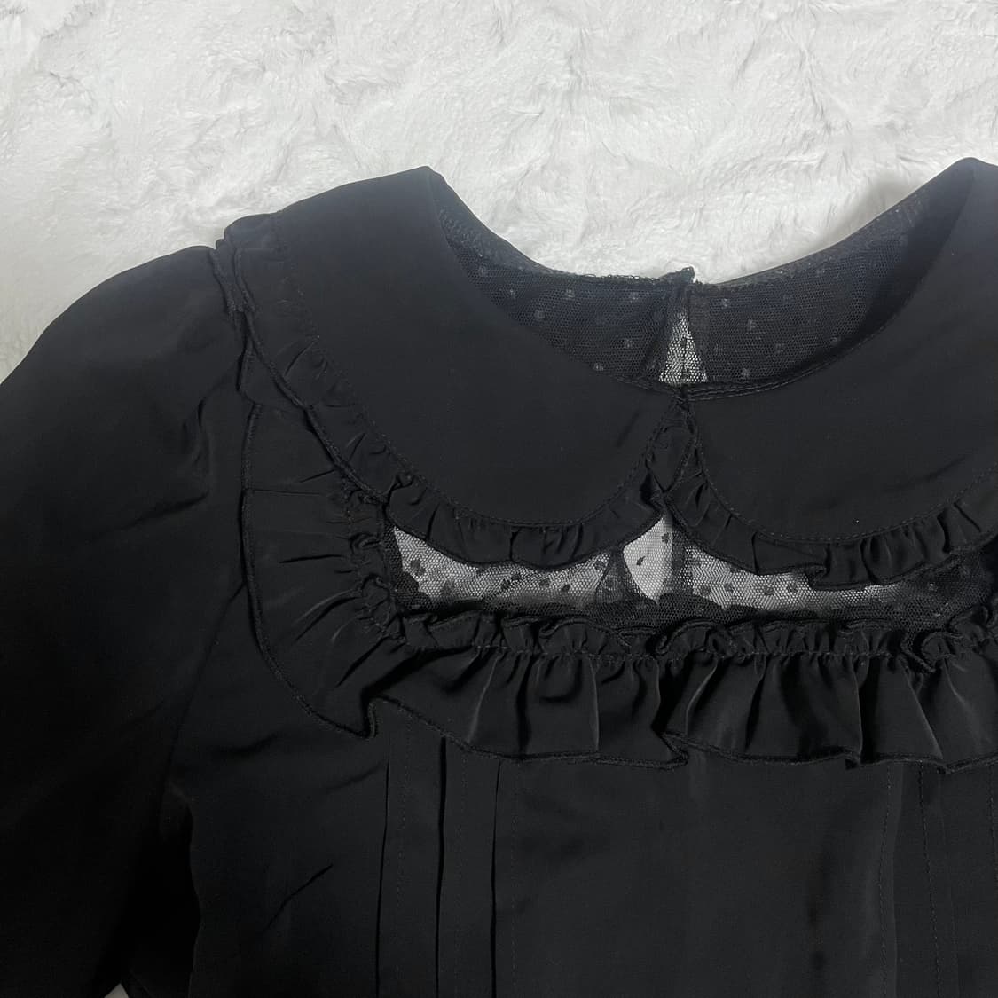 Mars 마즈 시스루 도트 블라우스 갸루 탑 고스로리 양지뢰 상품이미지3