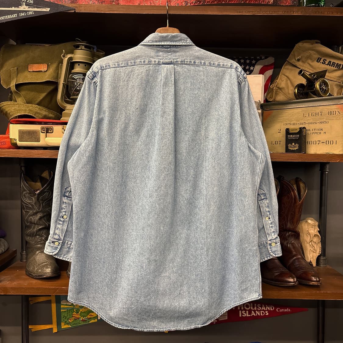 90s 폴로 랄프로렌 레드포니 버튼다운 클래식 데님 셔츠 N322 상품이미지2