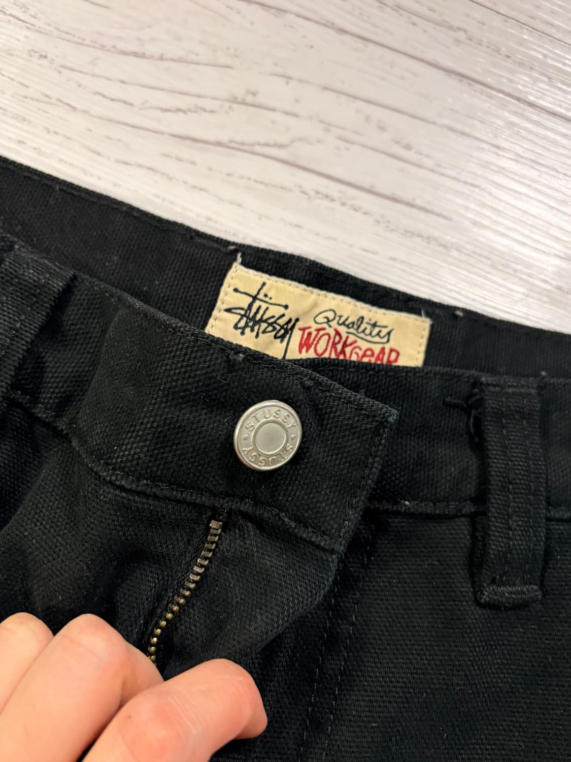 스투시 캔버스 워크 팬츠 블랙 상품이미지2