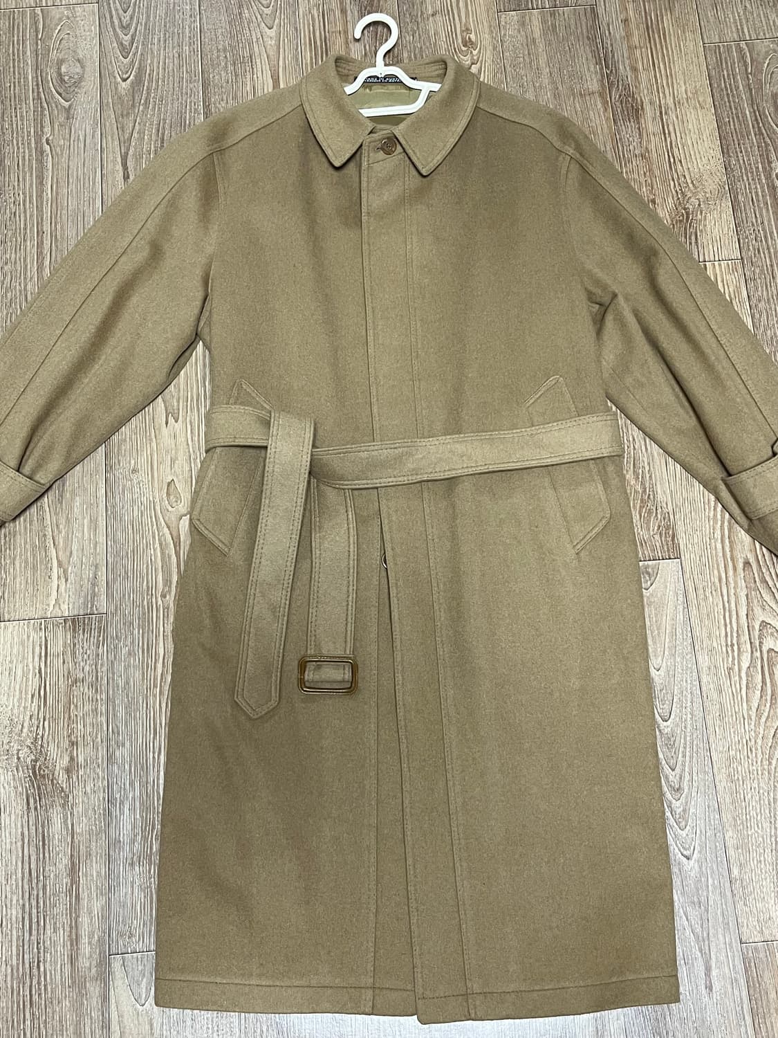 빈티지 베이지 히든 버튼 코트 42 상품이미지1