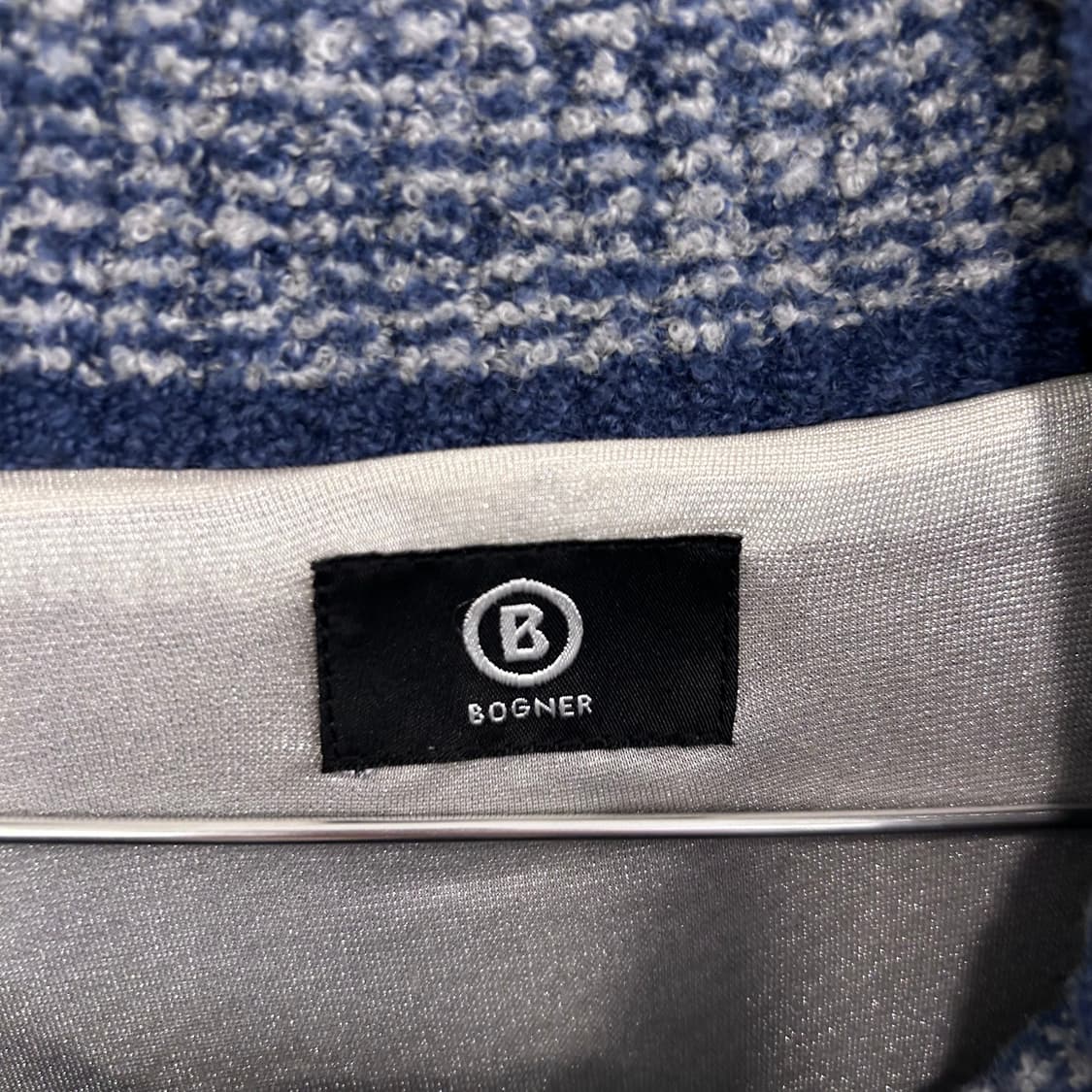 보그너 배색 하이넥 부클 울 니트집업 상품이미지3