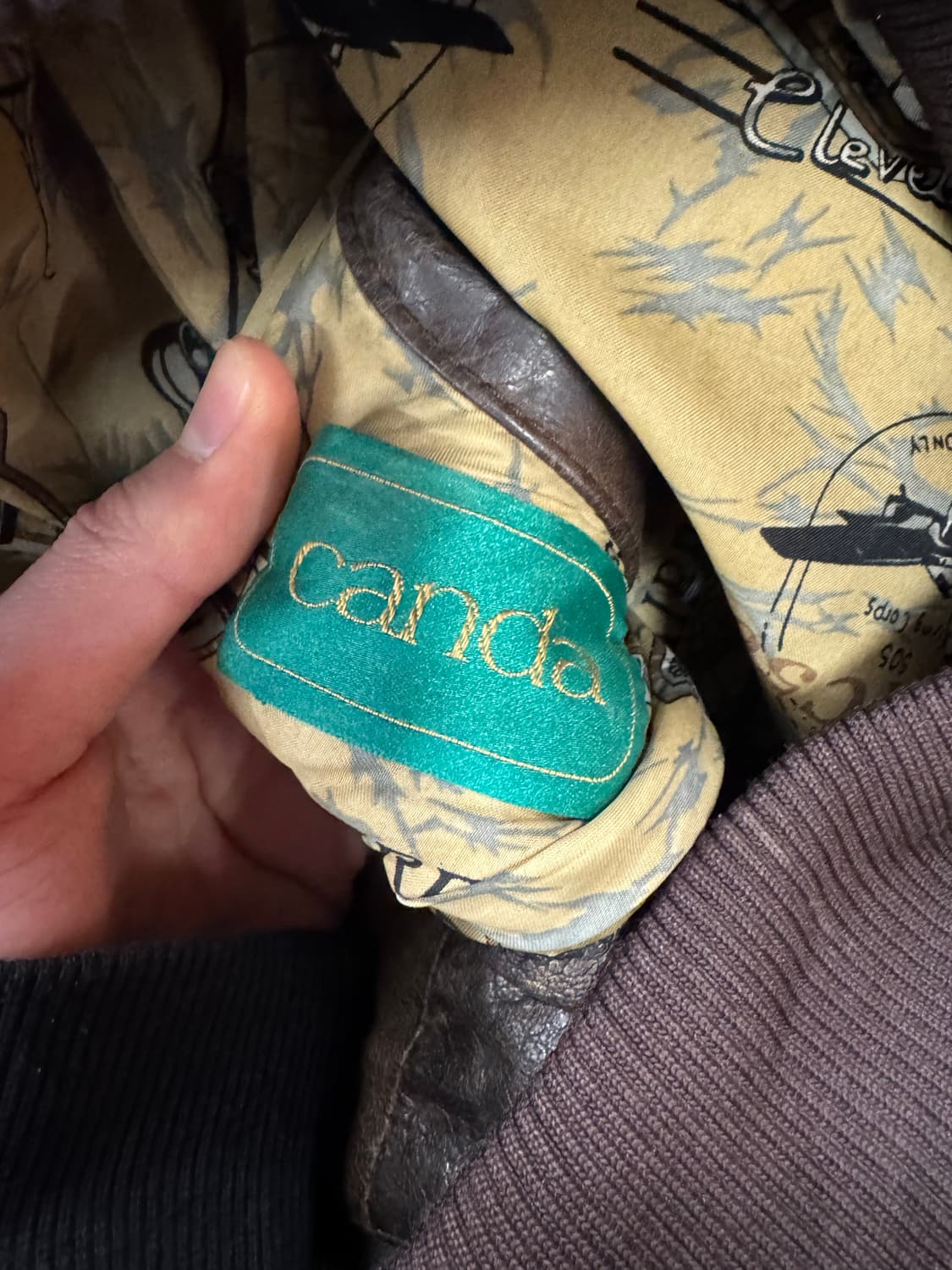 80s CANDA 빈티지 A-2 레더 플라이트 자켓 브라운 상품이미지5