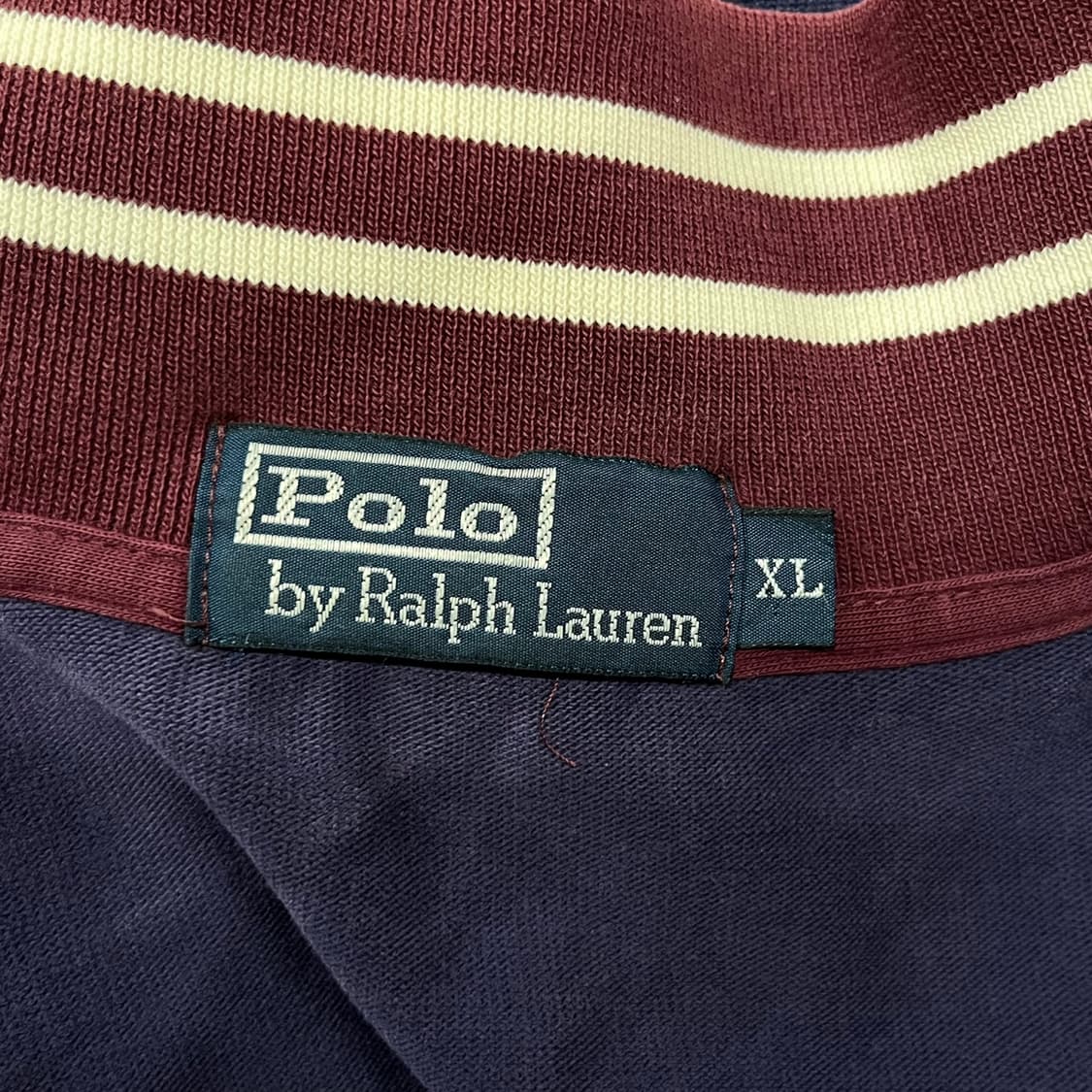 폴로 랄프로렌 네이비 버건디 코튼 면 집업  상품이미지5