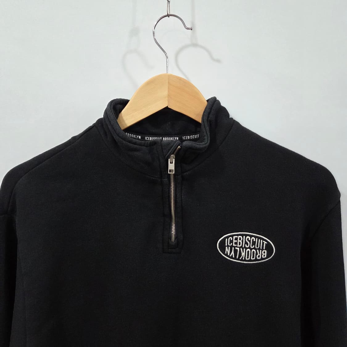 아이스비스킷 하프집업 블랙 스웻셔츠 155 상품이미지2