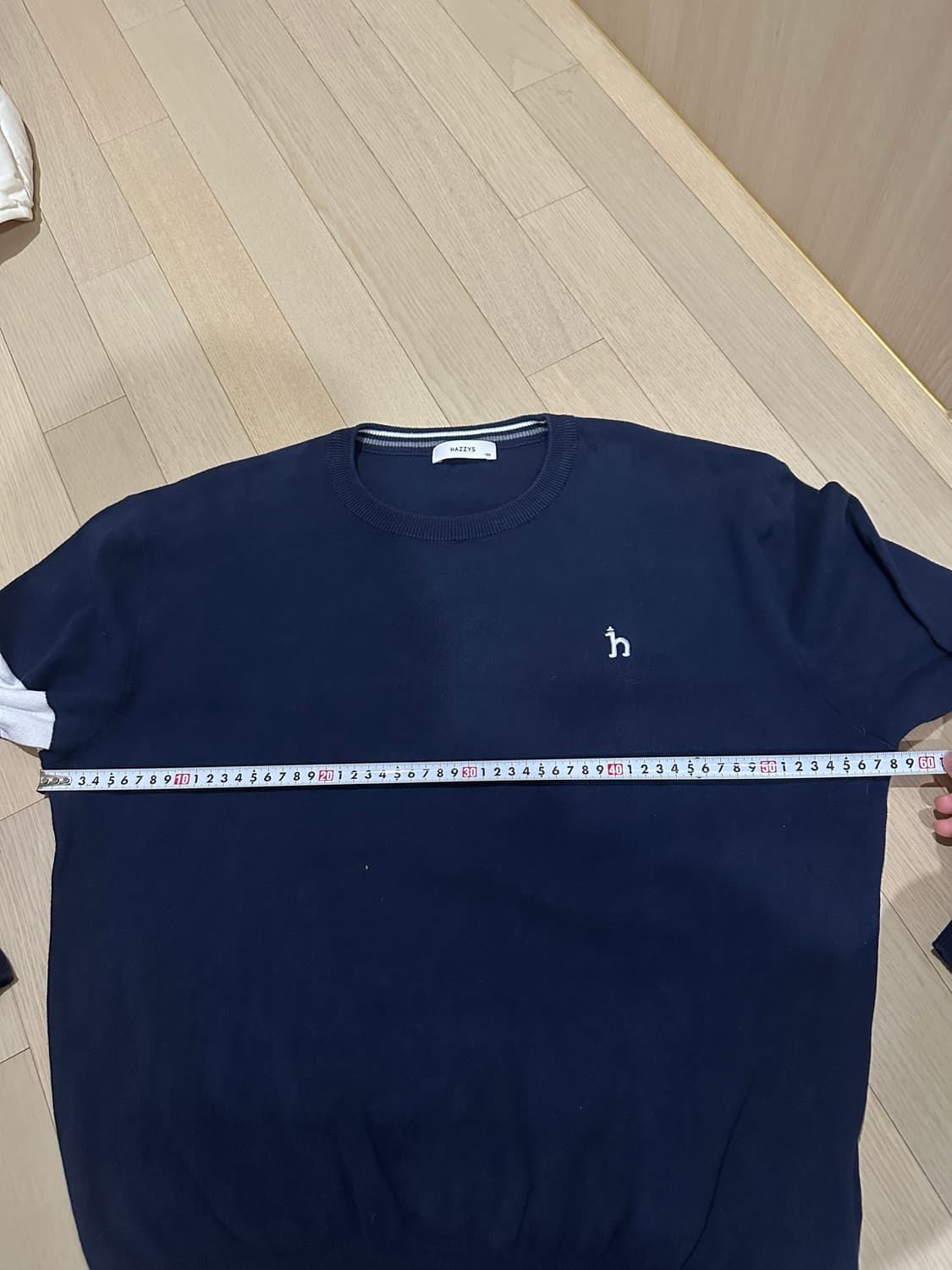 헤지스 얇은 긴팔 면 니트 105 네이비 상품이미지3