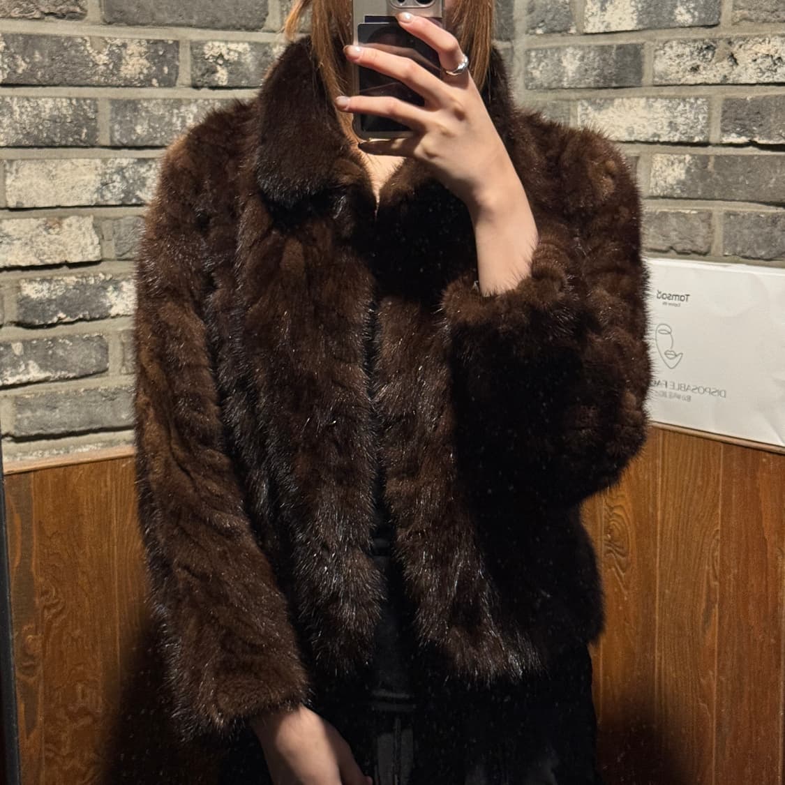 S) DOHO 브라운 밍크 숏 코트 퍼 자켓 상품이미지9