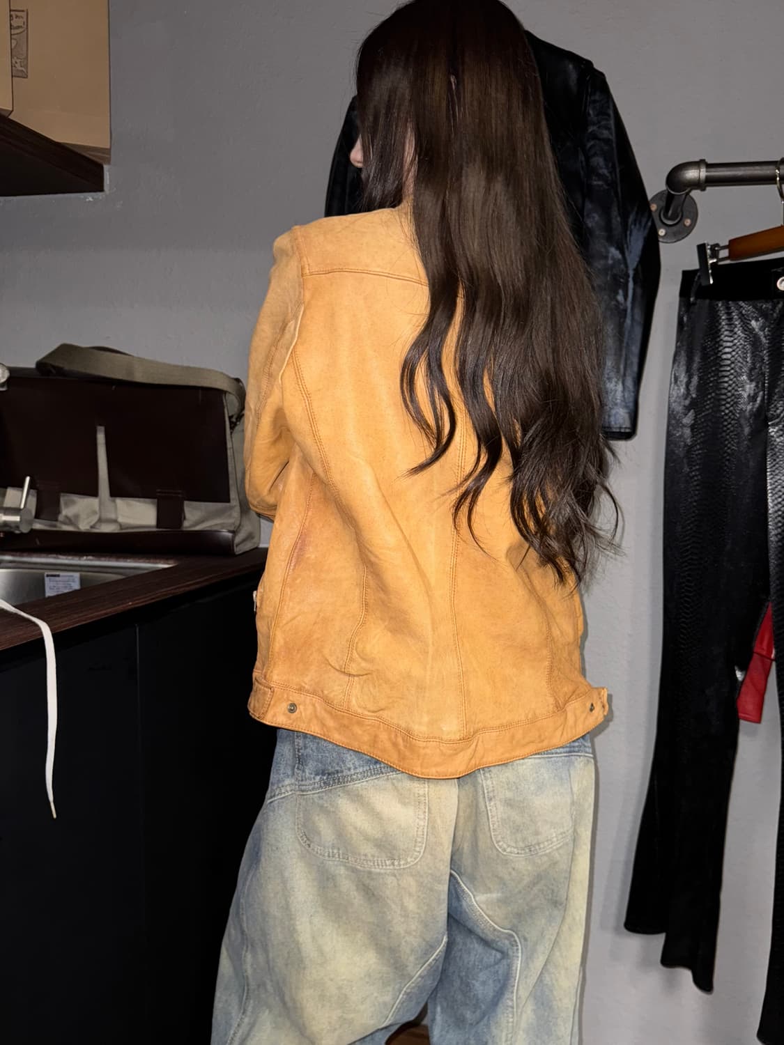 빈티지 바이커 투웨이지퍼 레더자켓 상품이미지3