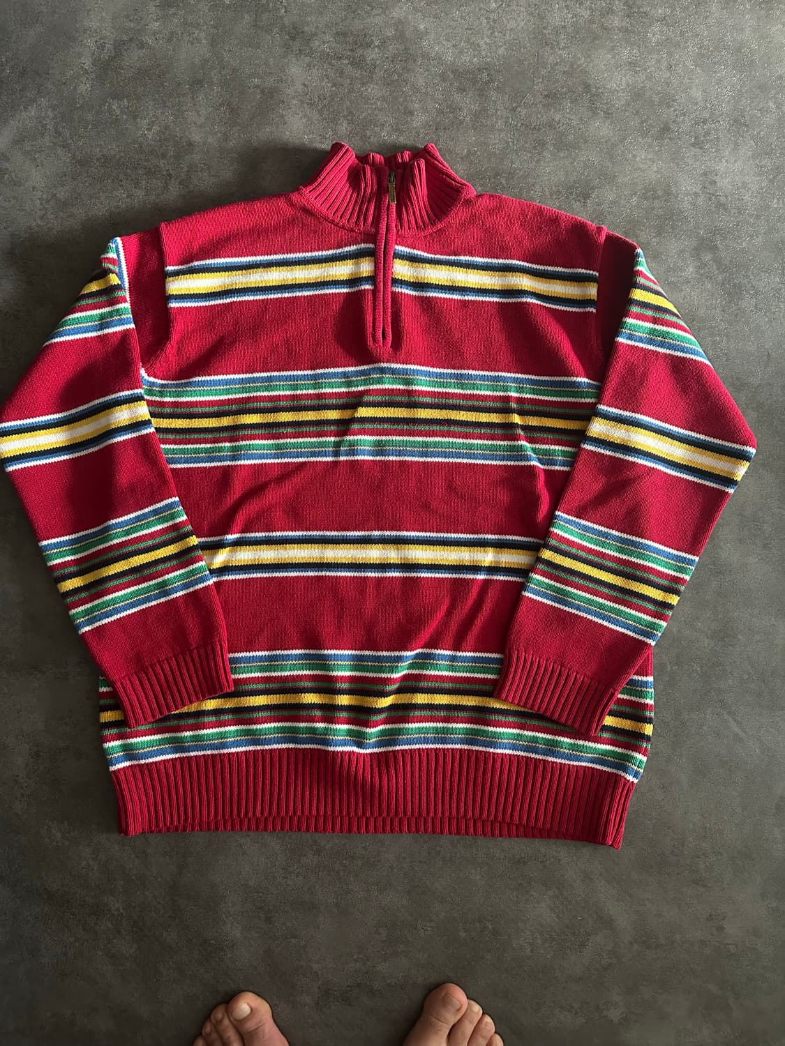 LAUREN 랄프로렌 하프집 스트라이프 니트 M 상품이미지1