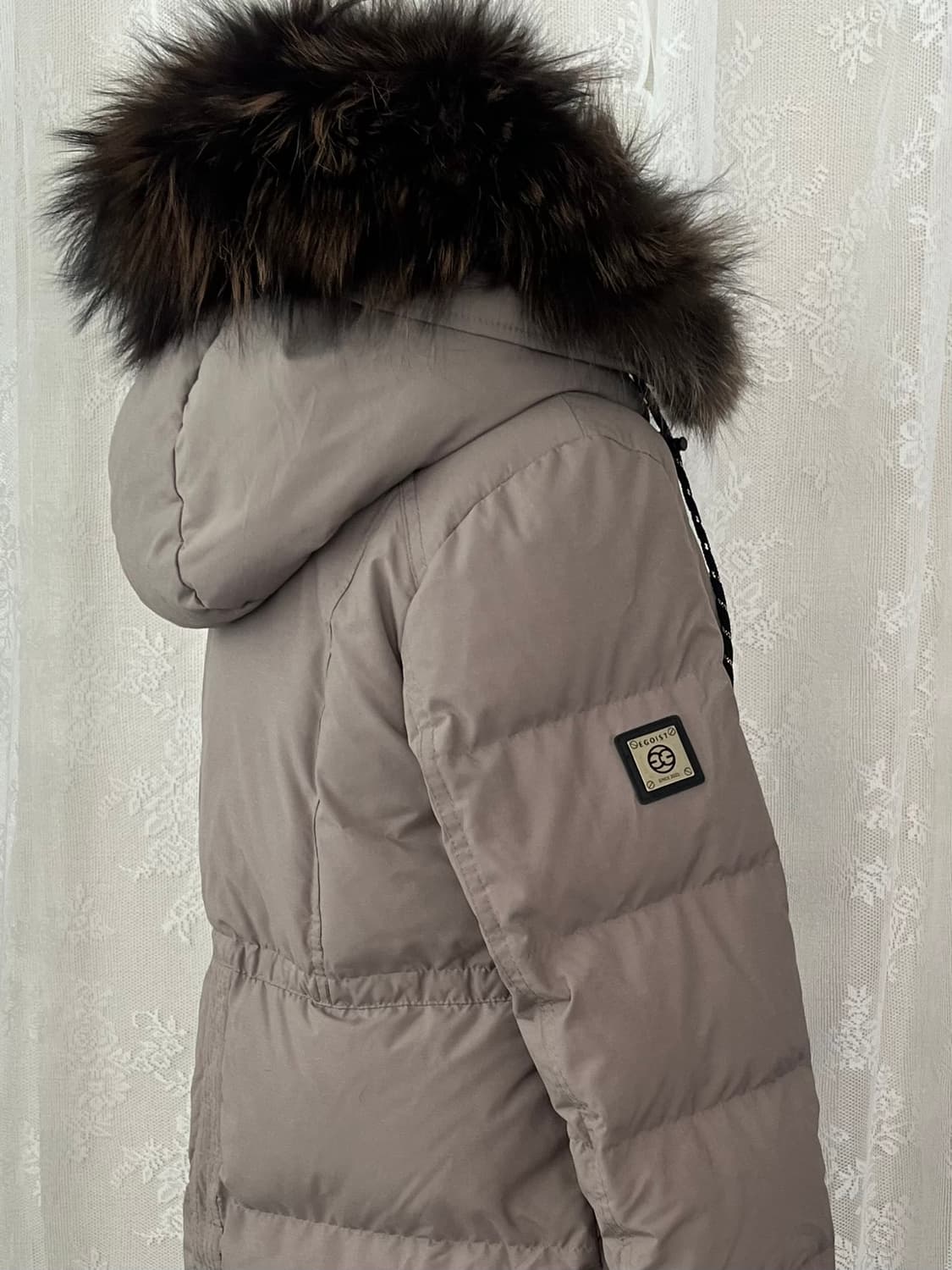 55) 에고이스트 덕다운 폭스퍼 패딩 베이지 상품이미지4