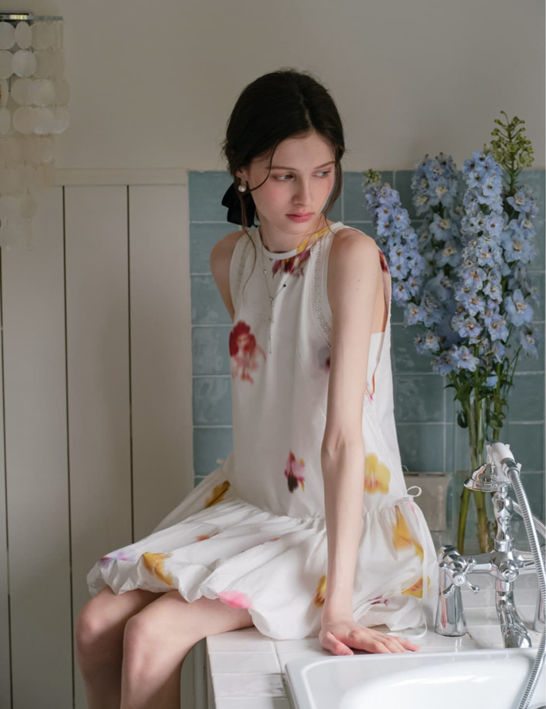 쎄무아듀 Smudge halter neck balloon dress 상품이미지3