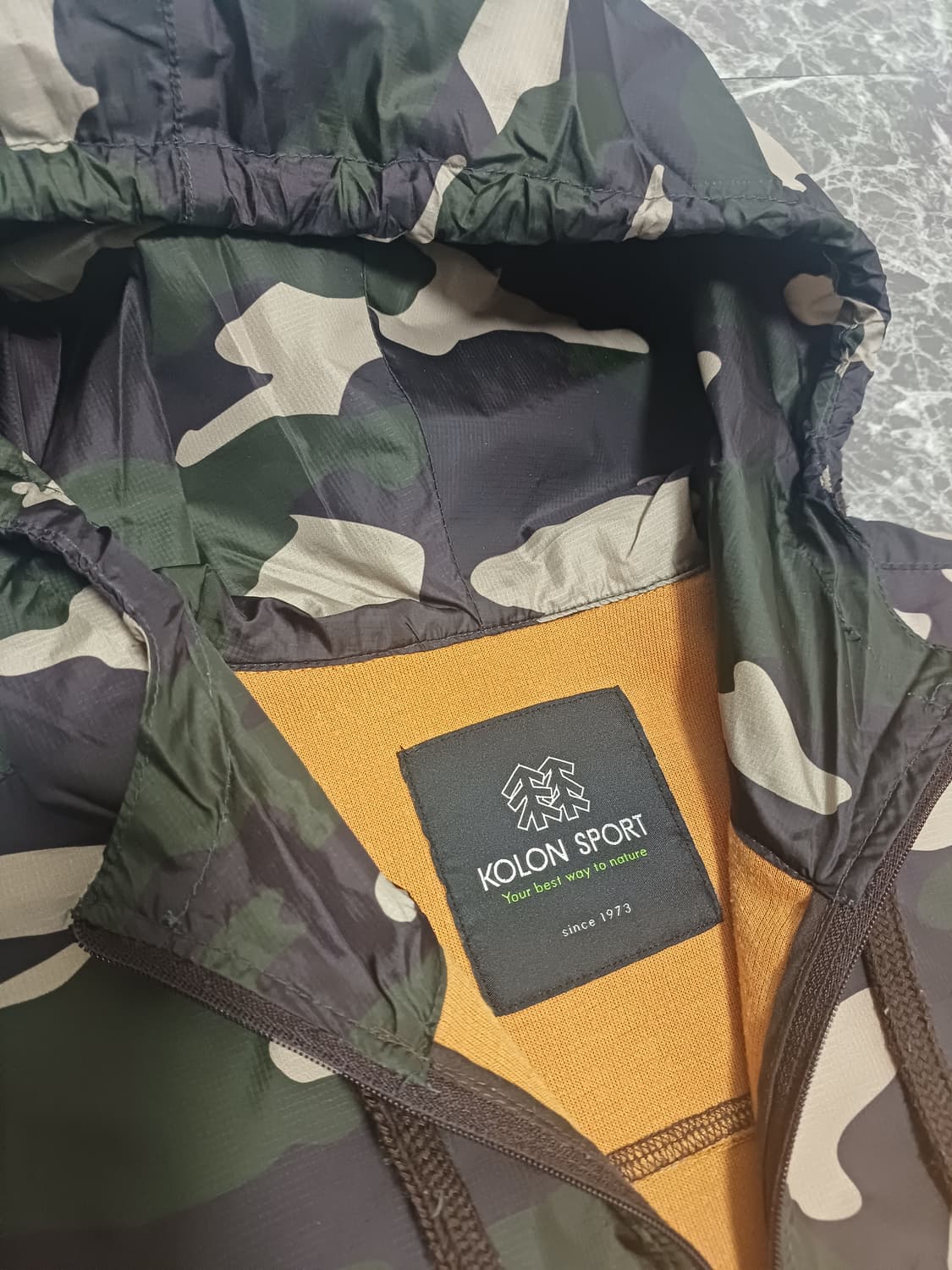 코오롱스포츠 카모 배색 후드티 M사이즈 (캐주얼/아웃도어) 상품이미지4