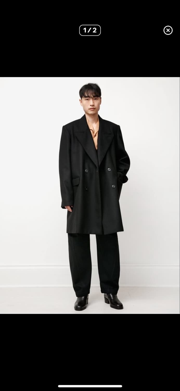 르메르21fw 더블브레스티드 숏코트 블랙46구매 상품이미지1