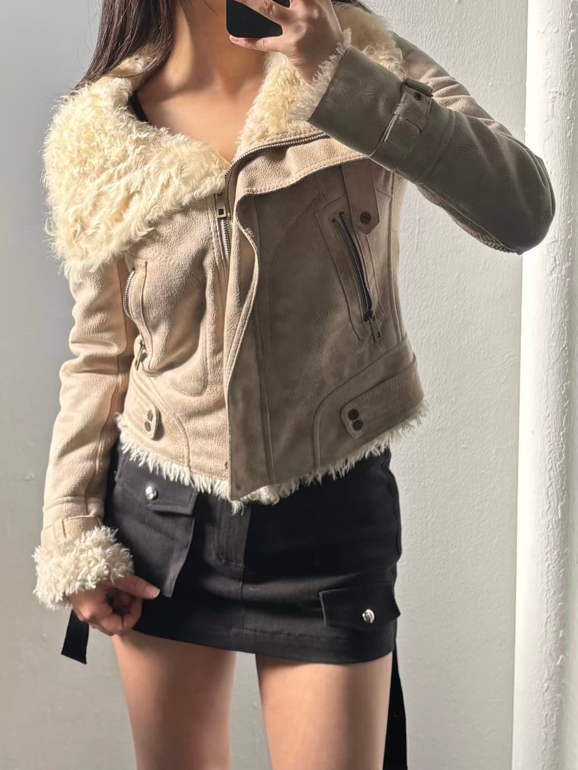 Nice Claup Fur Mustang High Neck Jacket 상품이미지3
