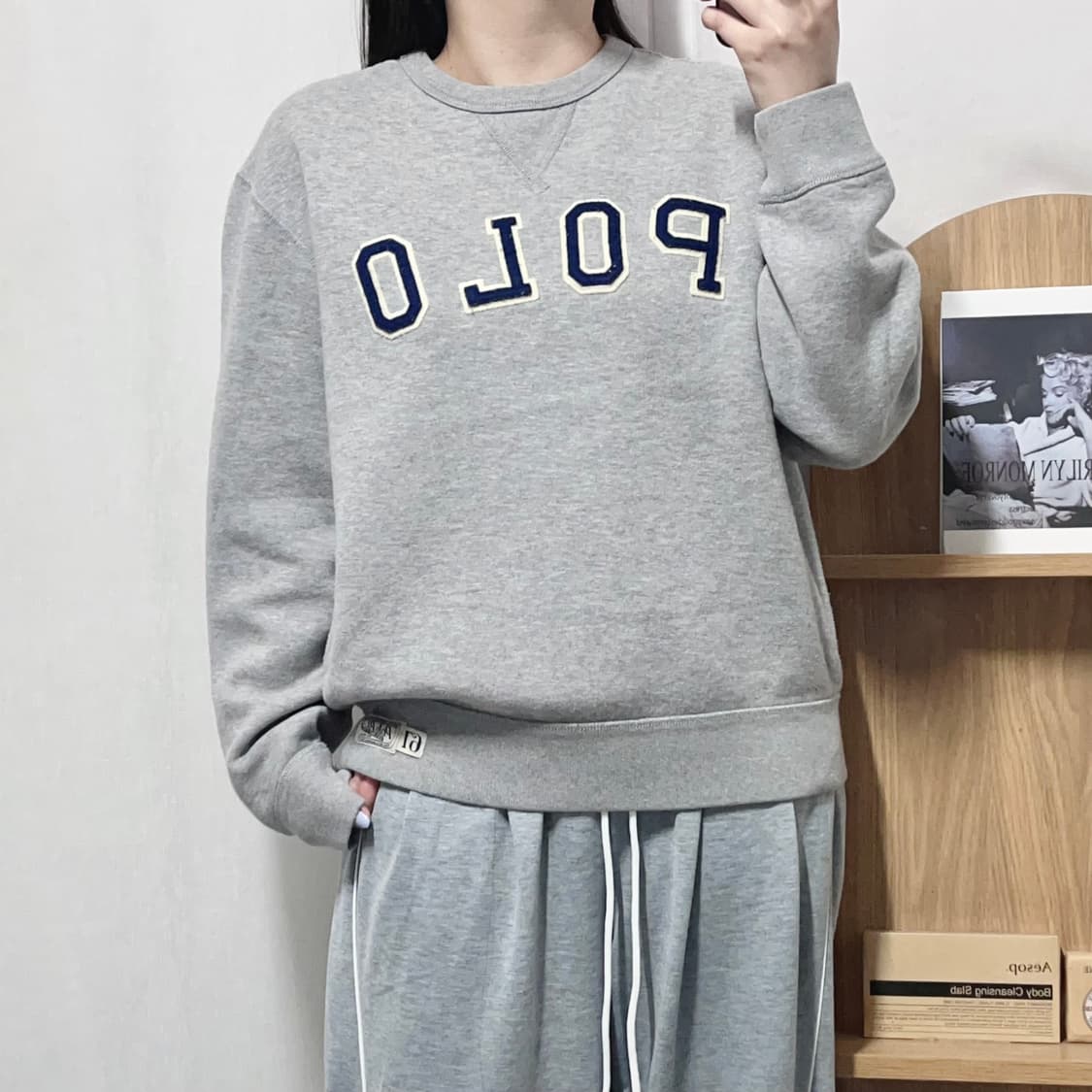 [정품] 폴로 그레이 / 패치로고 기모 맨투맨 [ M ] 상품이미지1