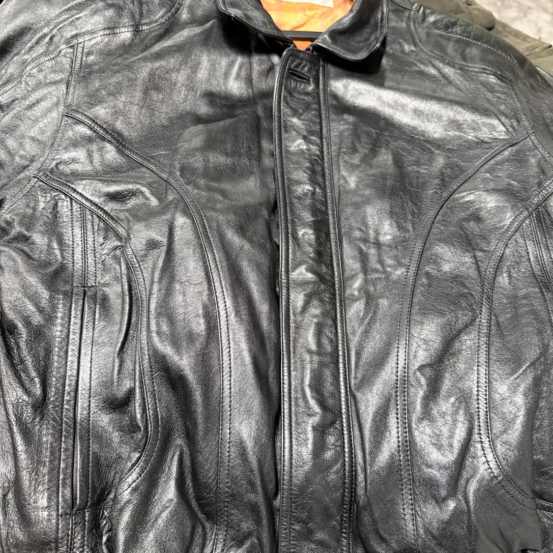 VTG 빈티지 100% 쉽스킨 양가죽 레더 봄버 자켓 상품이미지6
