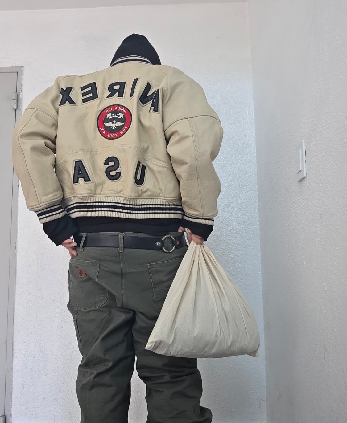 s) 아비렉스 아이콘 레더 바시티 자켓 상품이미지1