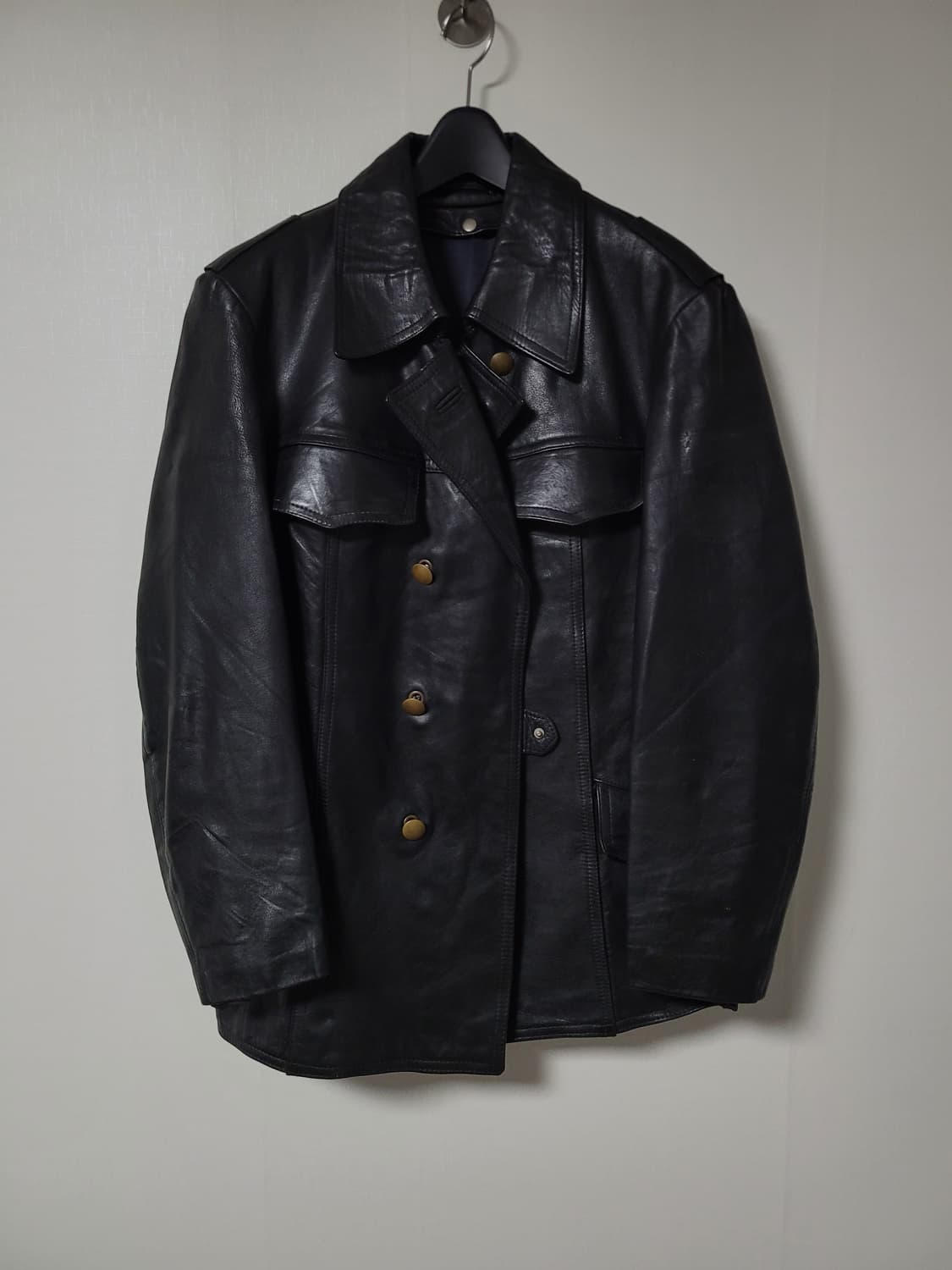 German 80s heavy leather coat 상품이미지1